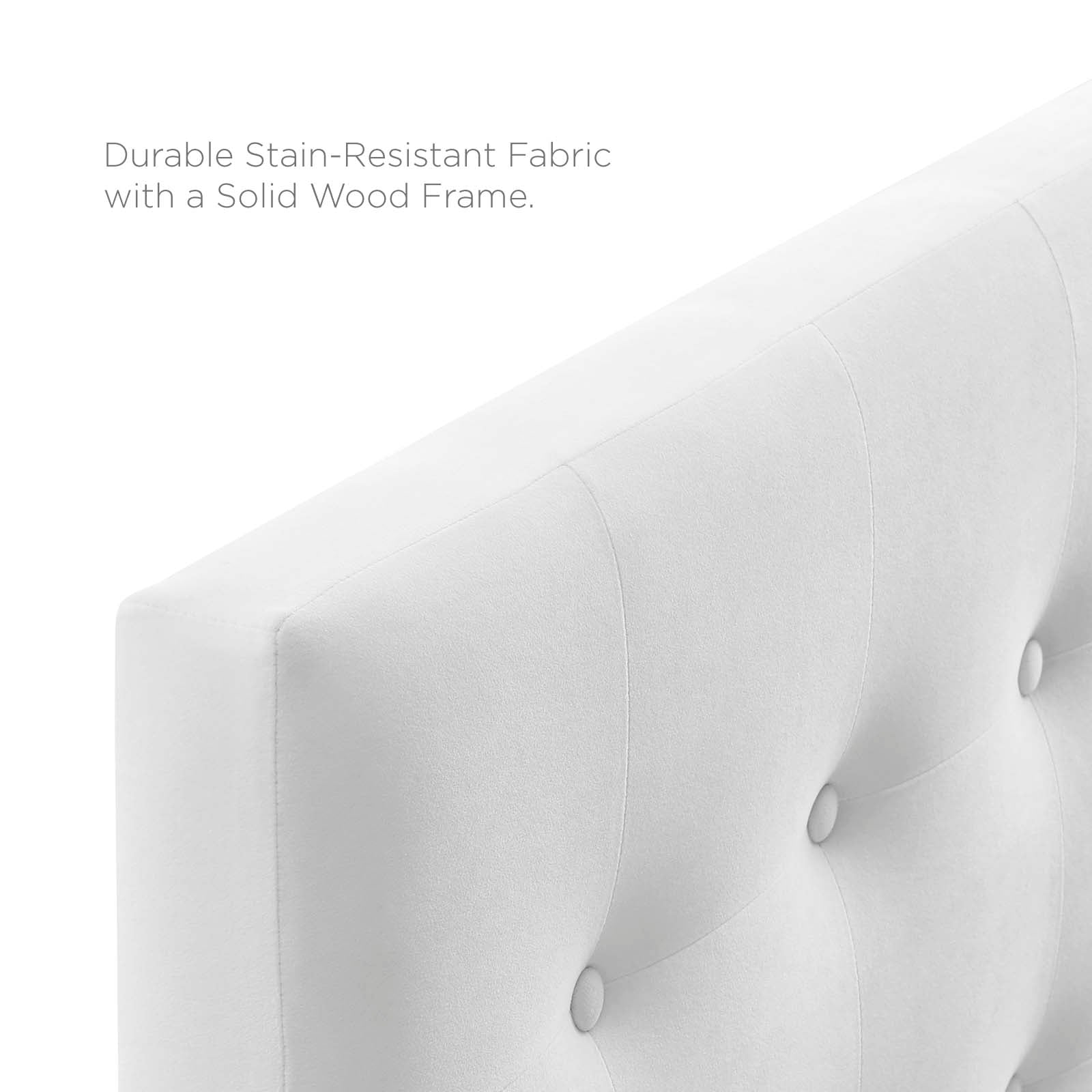 Modway Headboards - Emily Queen Biscuit Tufted Performance Velvet Headboard White