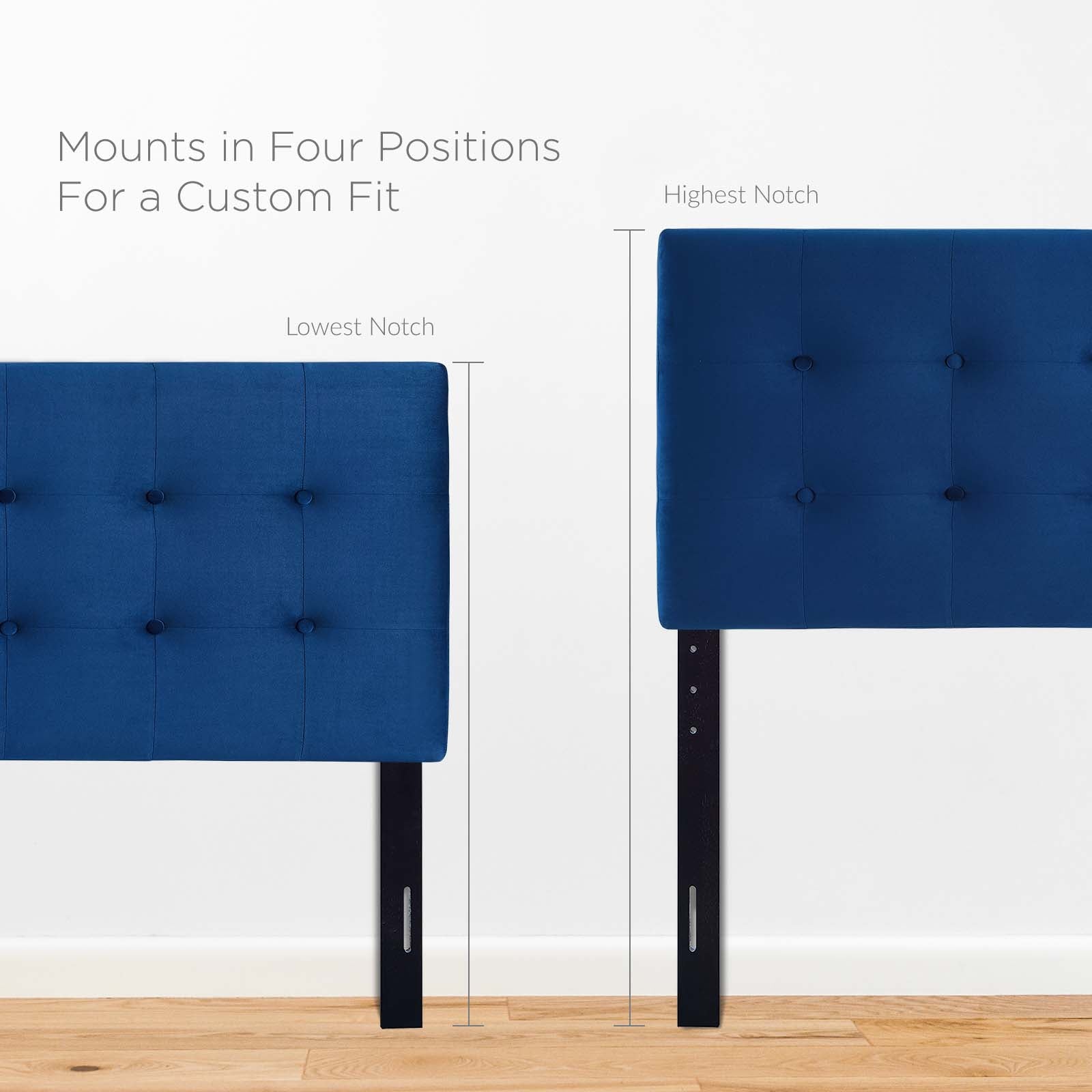 Modway Headboards - Emily King Biscuit Tufted Performance Velvet Headboard Navy
