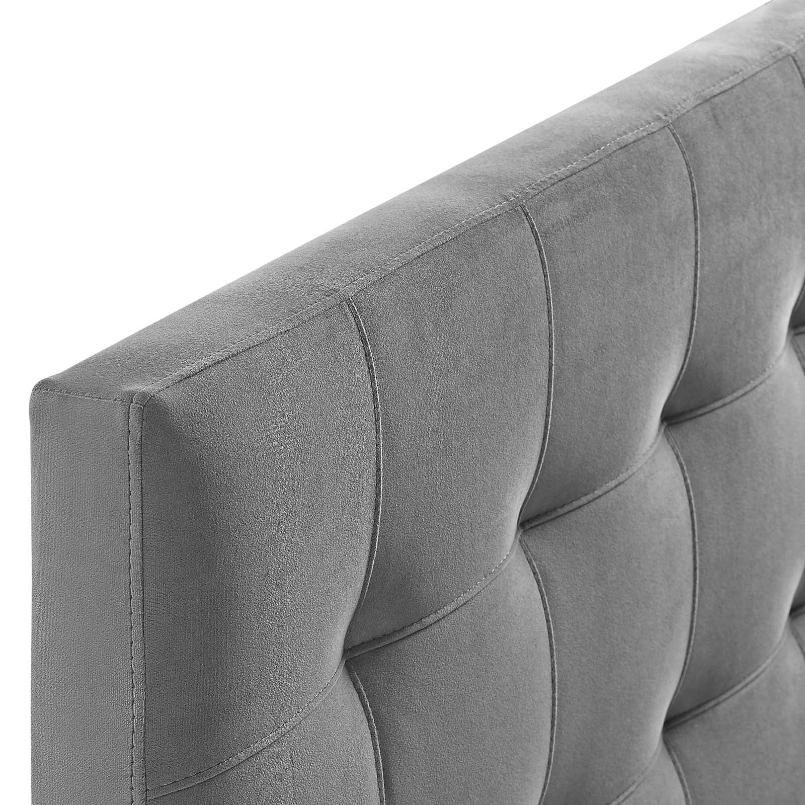 Modway Headboards - Lily Queen Biscuit Tufted Performance Velvet Headboard Gray