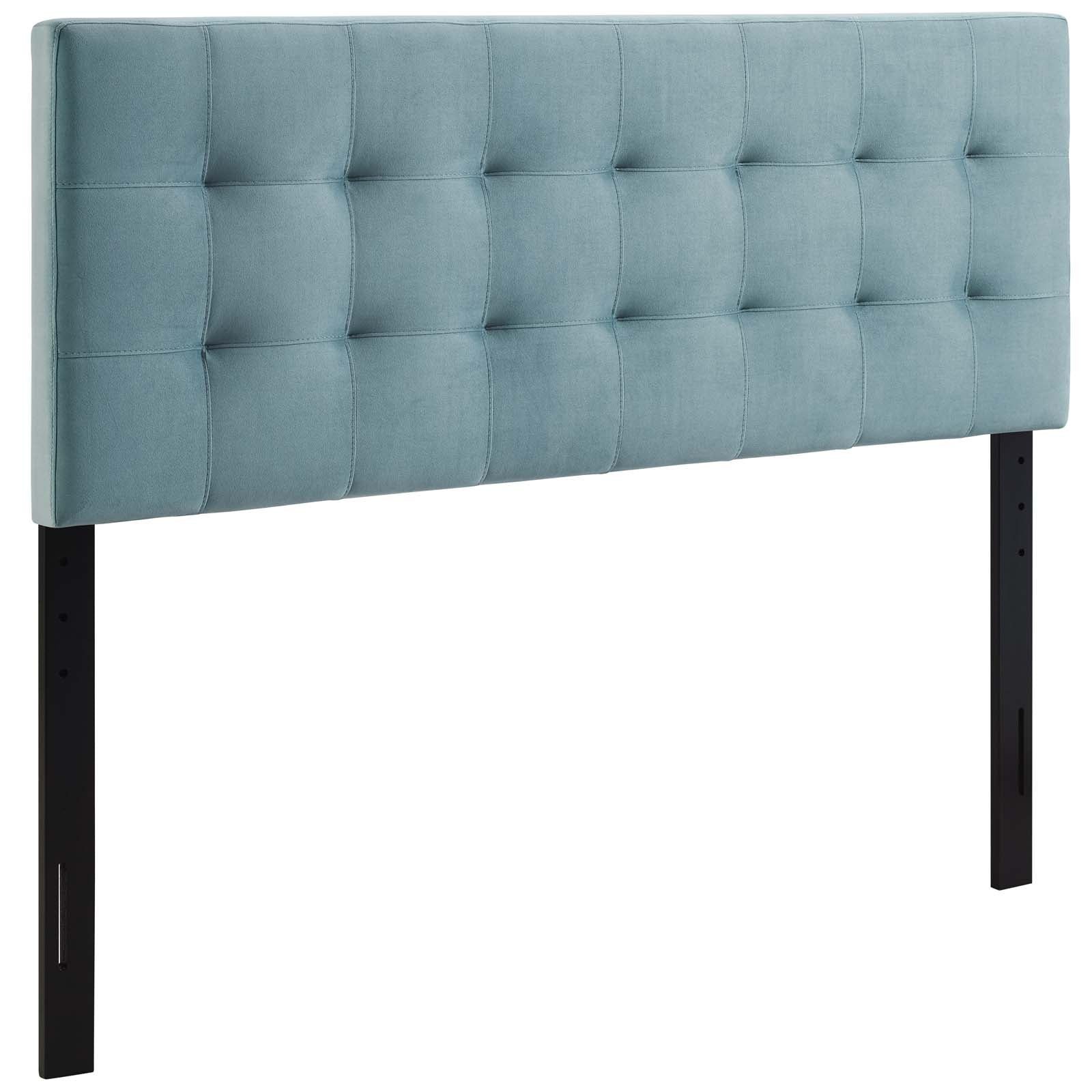 Modway Headboards - Lily Queen Biscuit Tufted Performance Velvet Headboard Light Blue
