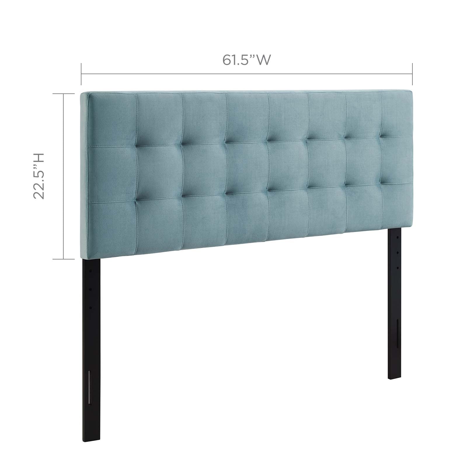 Modway Headboards - Lily Queen Biscuit Tufted Performance Velvet Headboard Light Blue