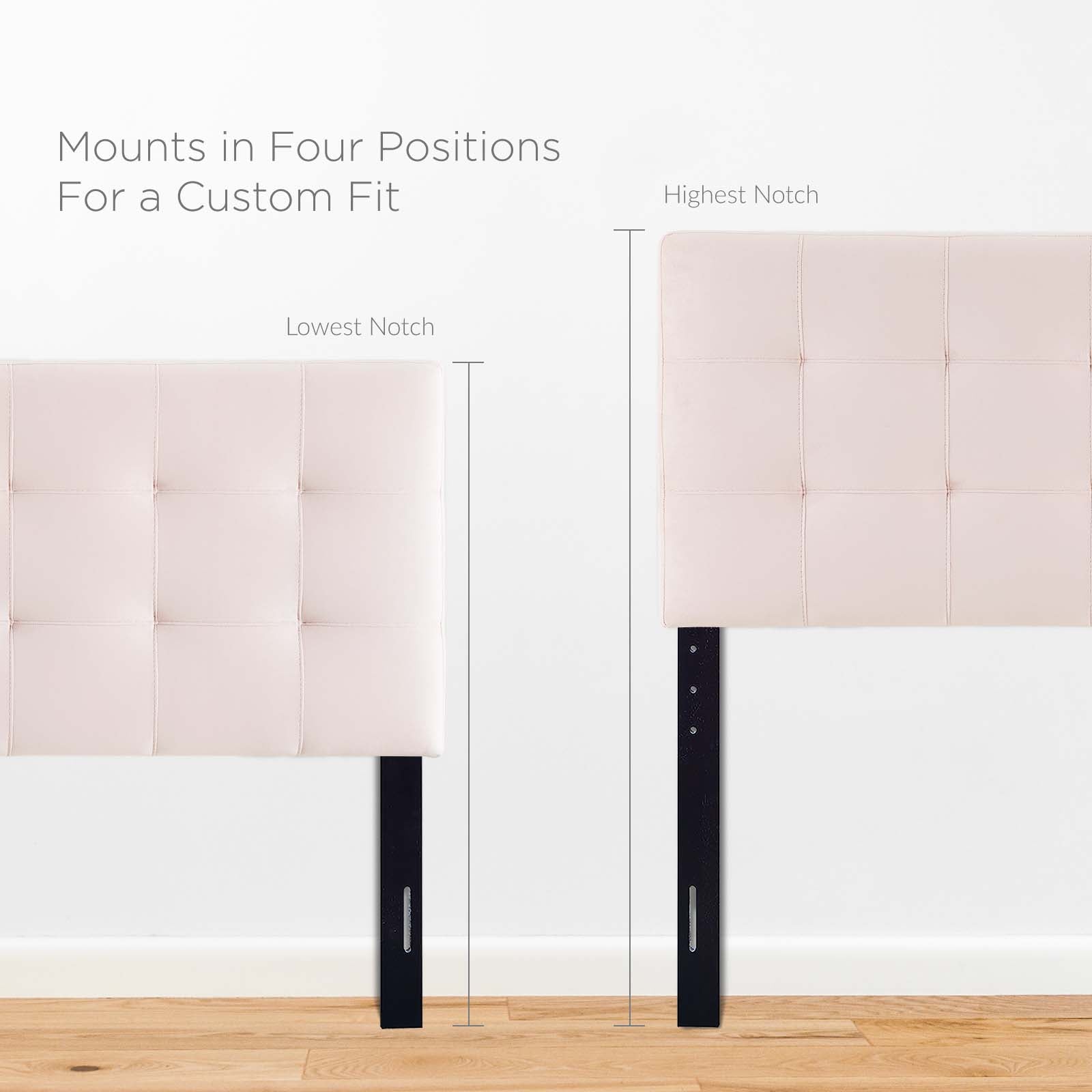 Modway Headboards - Lily Queen Biscuit Tufted Performance Velvet Headboard Pink