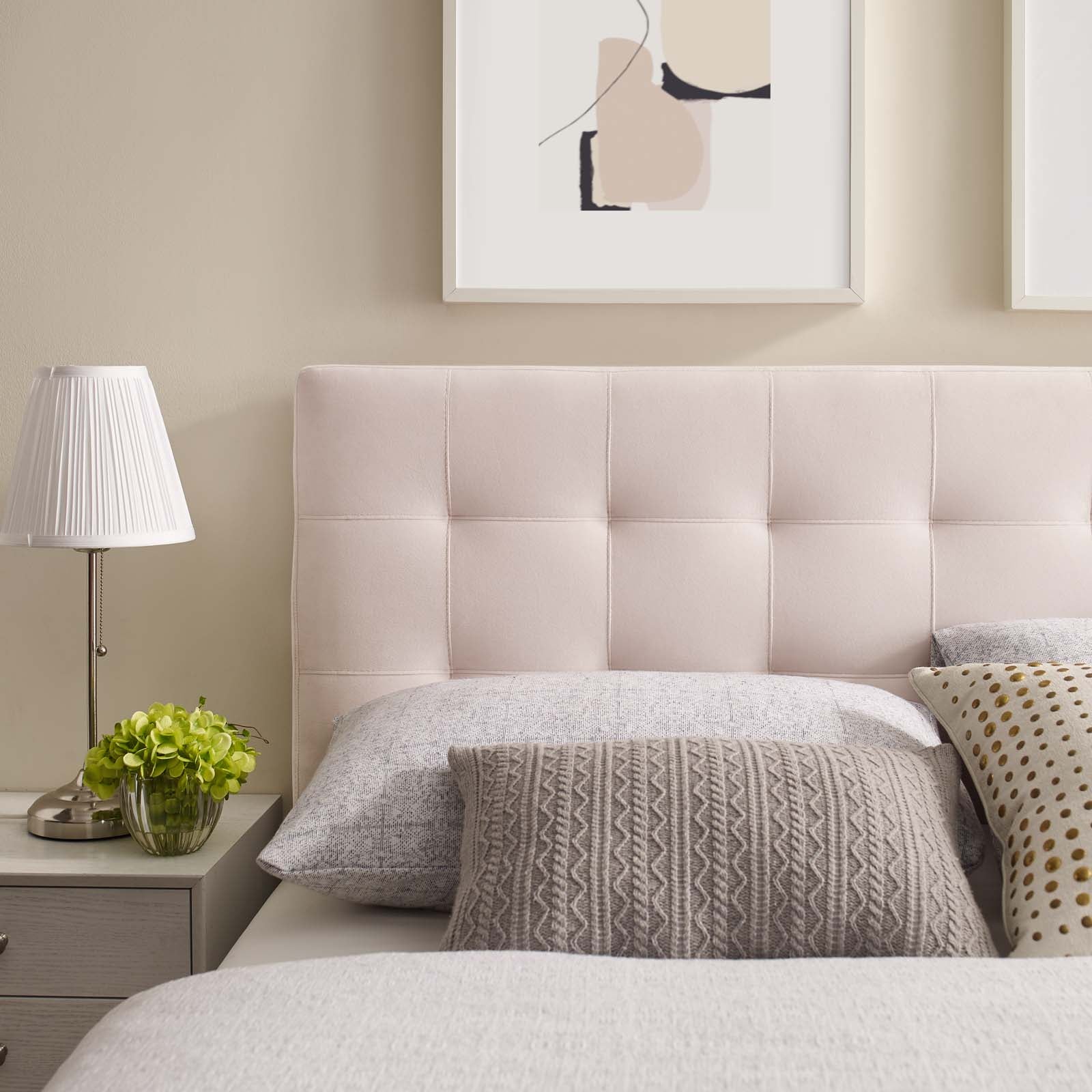 Modway Headboards - Lily Queen Biscuit Tufted Performance Velvet Headboard Pink