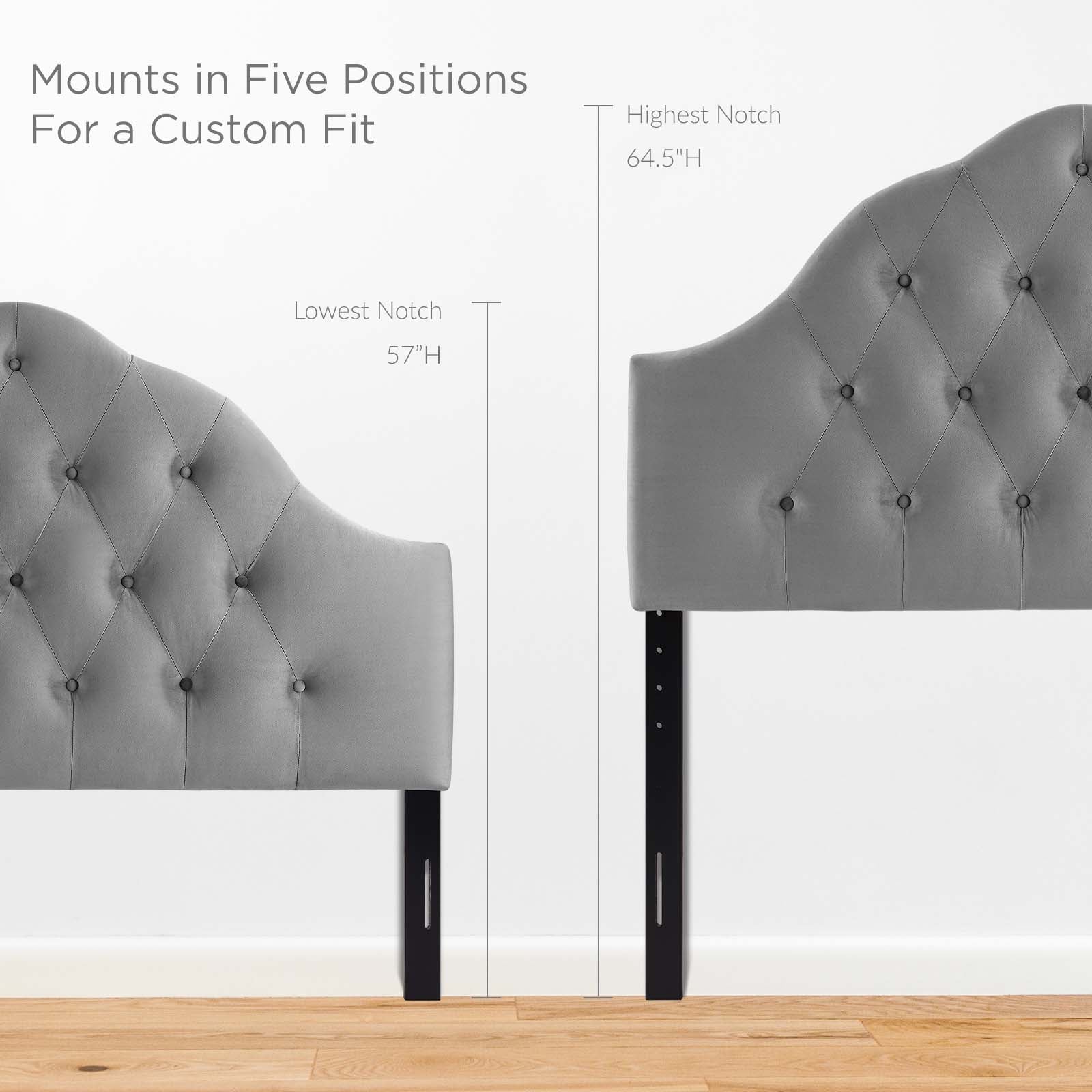 Modway Headboards - Sovereign Full Diamond Tufted Headboard Gray