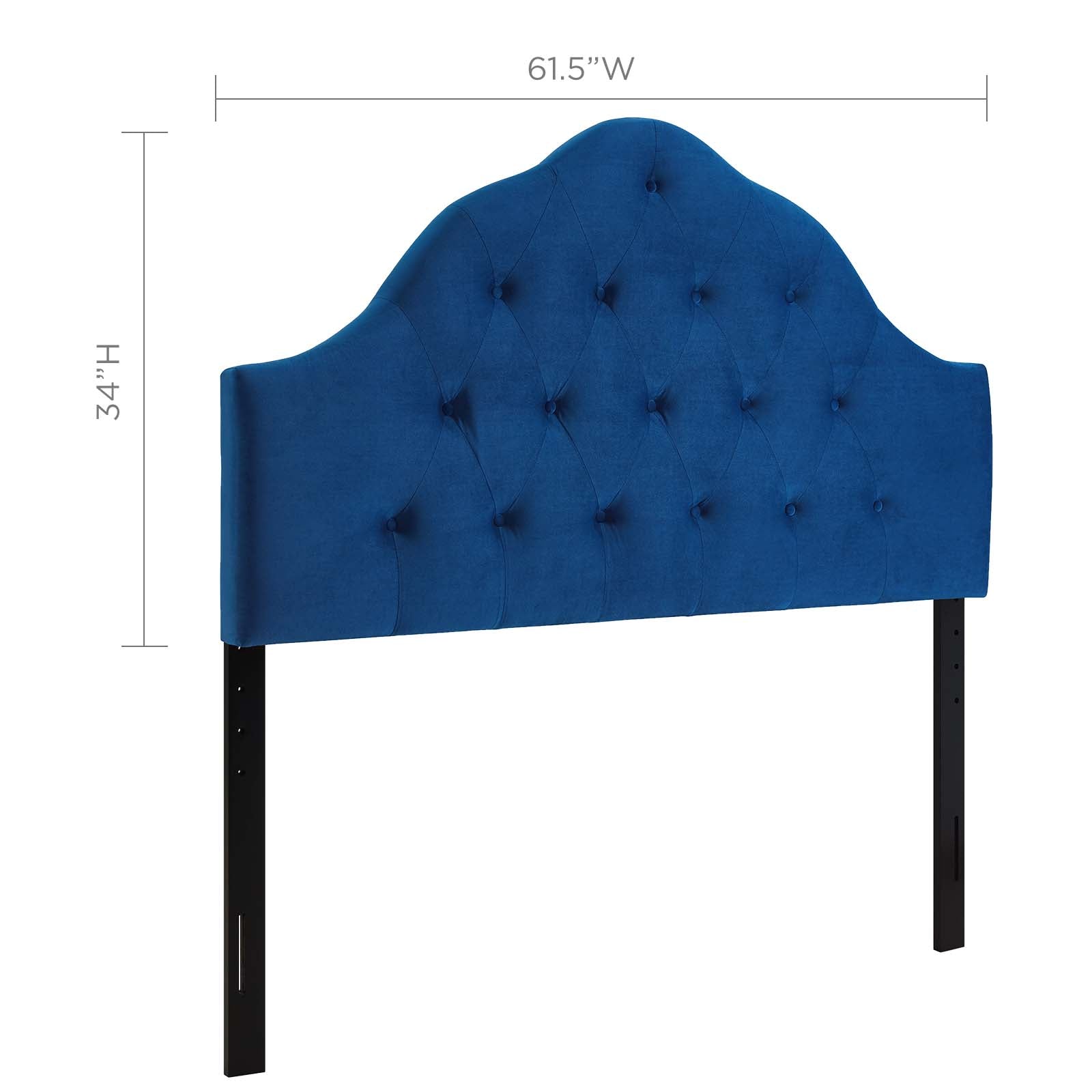 Modway Headboards - Sovereign Queen Diamond Tufted Performance Velvet Headboard Navy