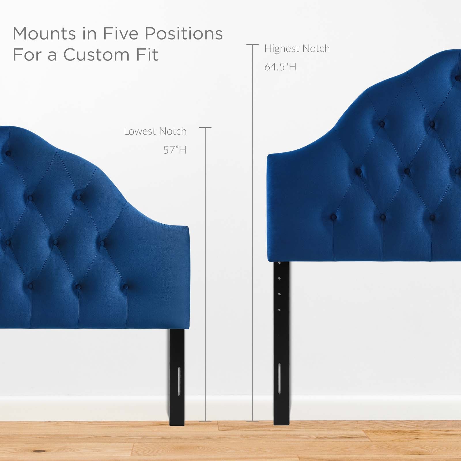 Modway Headboards - Sovereign Queen Diamond Tufted Performance Velvet Headboard Navy