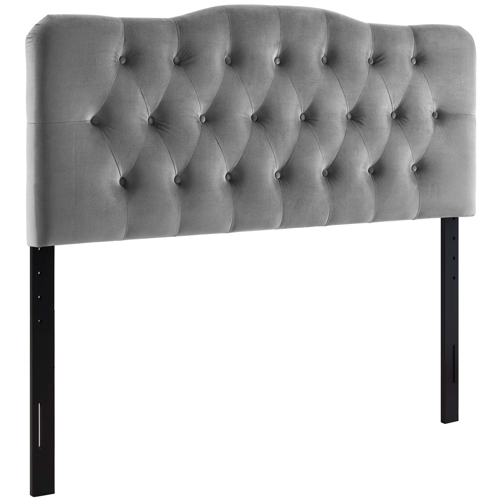 Modway Headboards - Annabel-King-Diamond-Tufted-Performance-Velvet-Headboard-Gray