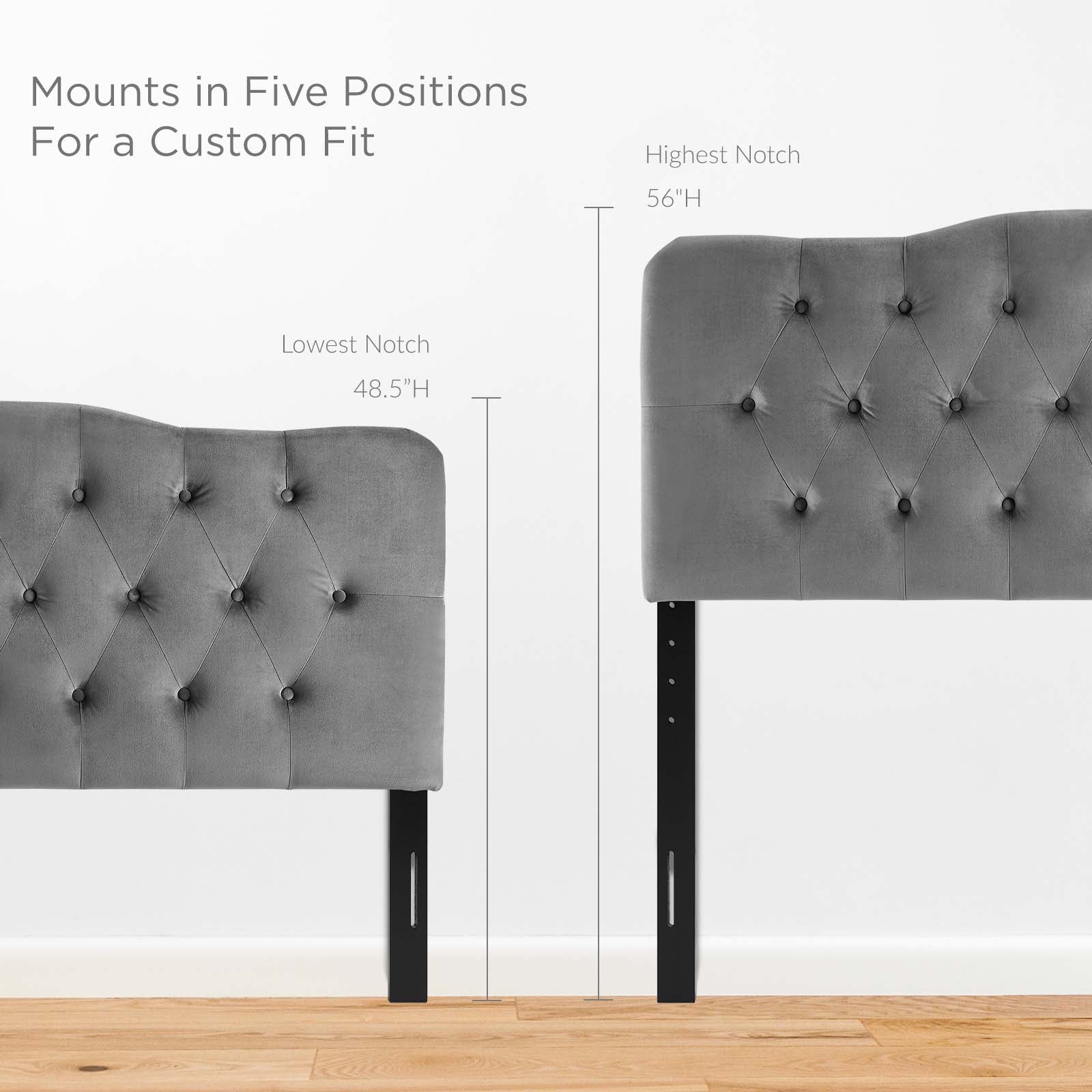 Modway Headboards - Annabel Full Diamond Tufted Headboard Gray