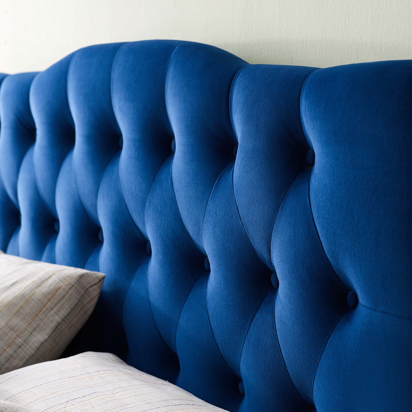 Modway Headboards - Annabel Queen Diamond Tufted Performance Velvet Headboard Navy