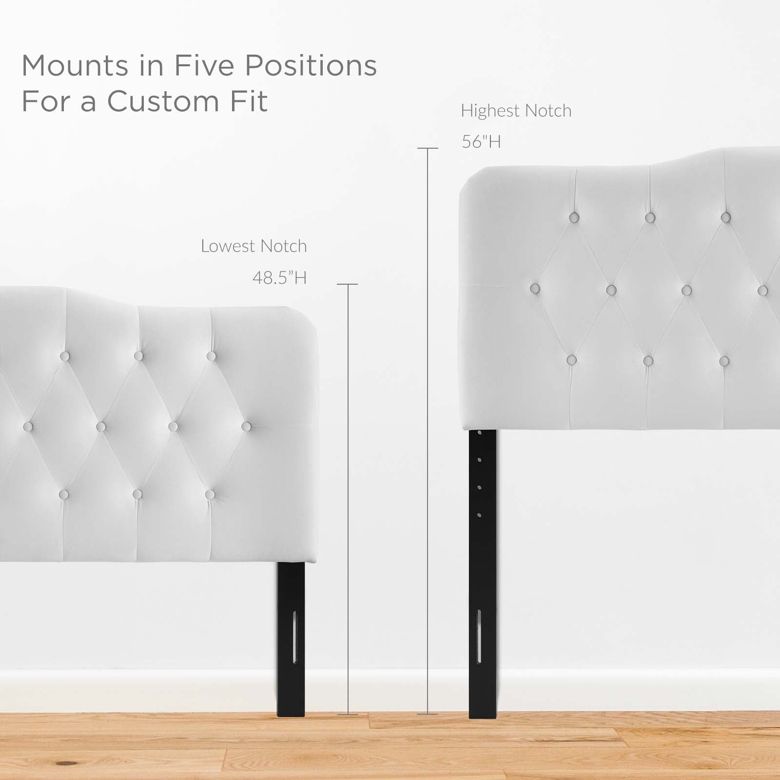Modway Headboards - Annabel Queen Diamond Tufted Performance Velvet Headboard White