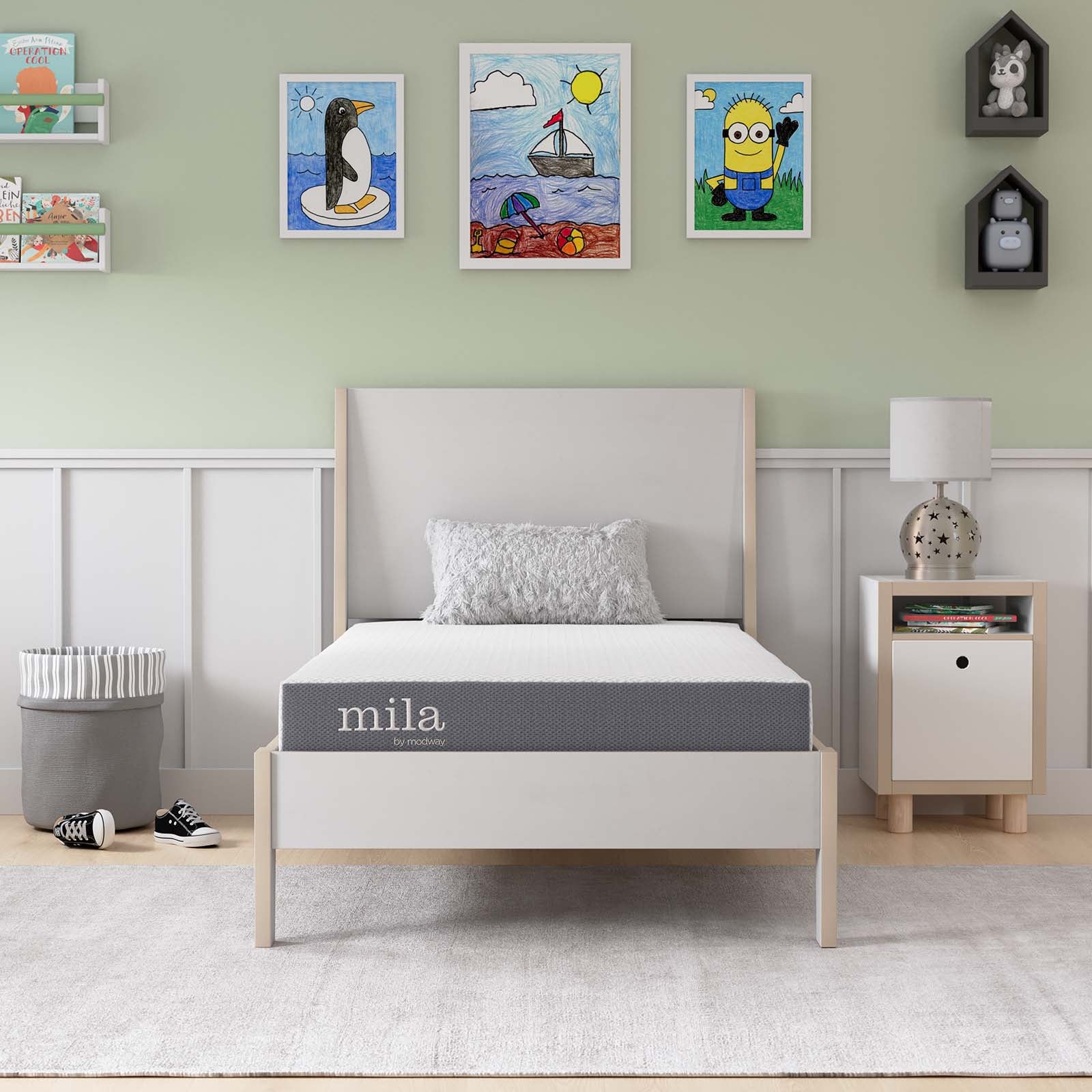 Modway Mattresses - Emma 6" Narrow Twin Mattress Gray