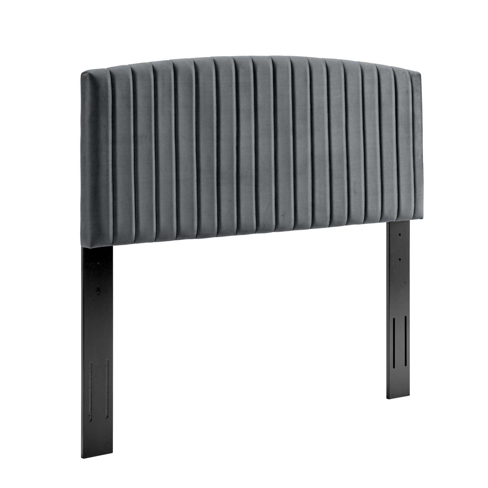 Modway Headboards - Rebecca Performance Velvet Twin Headboard Charcoal