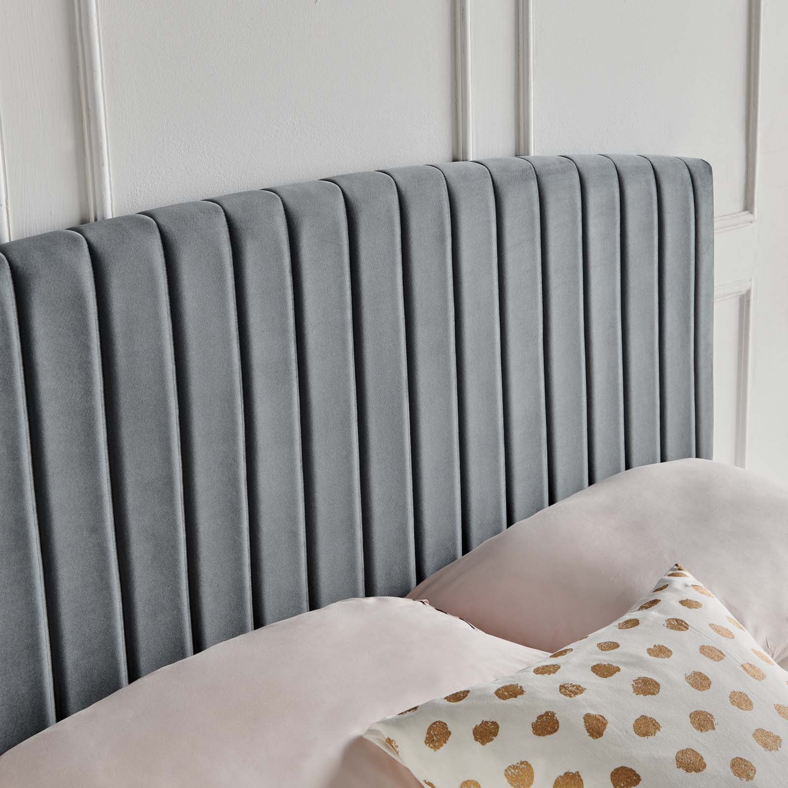 Modway Headboards - Rebecca Performance Velvet Twin Headboard Charcoal