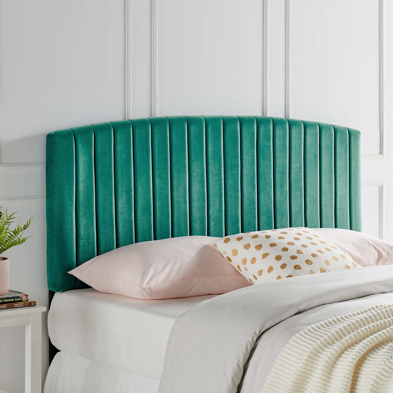 Modway Headboards - Rebecca Performance Velvet Full / Queen Headboard Teal
