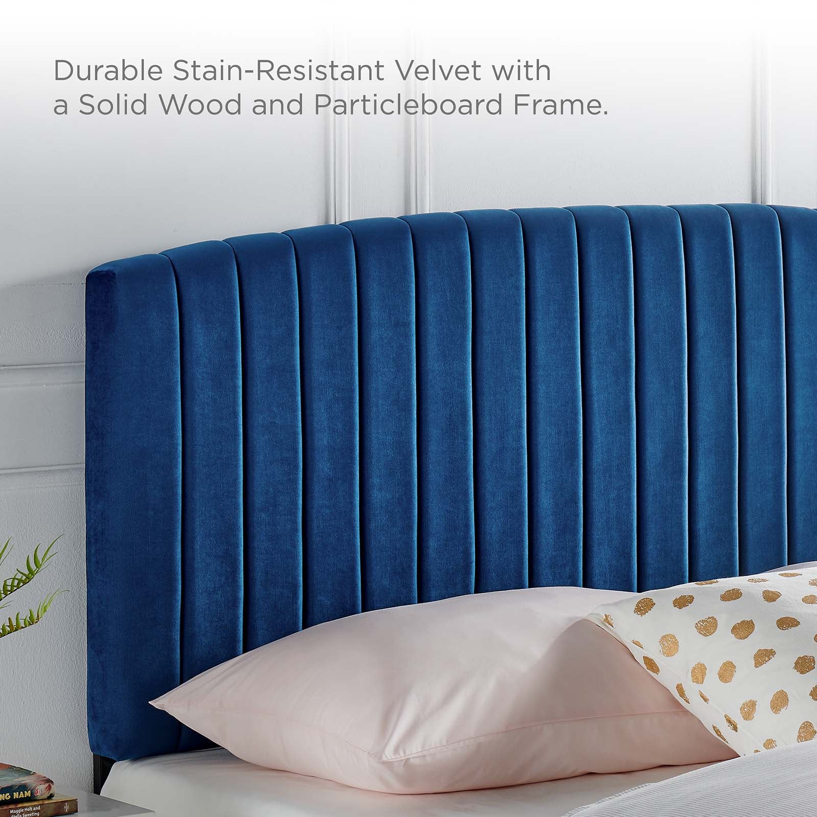 Modway Headboards - Rebecca Performance Velvet King / California King Headboard Navy