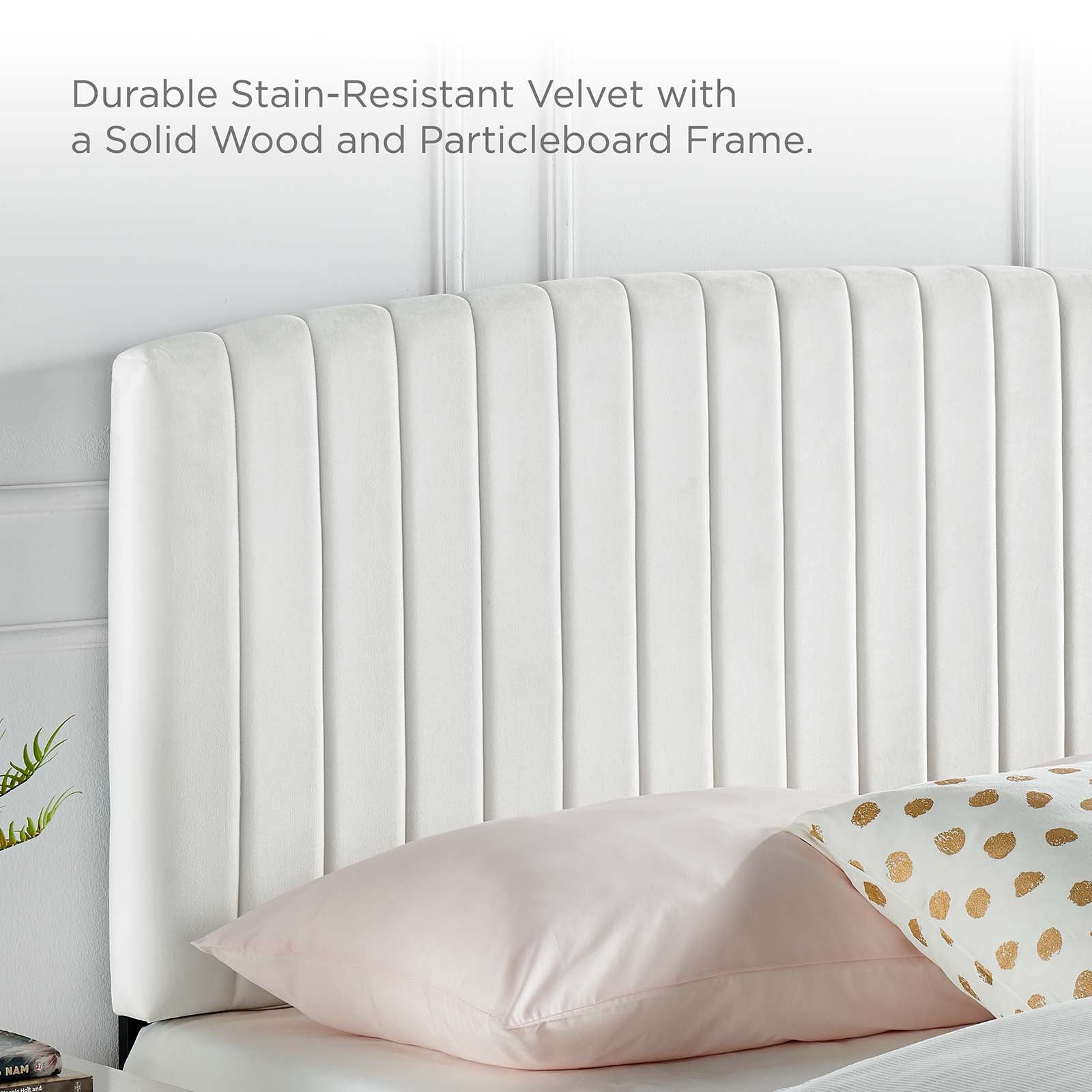 Modway Headboards - Rebecca Performance Velvet King / California King Headboard White