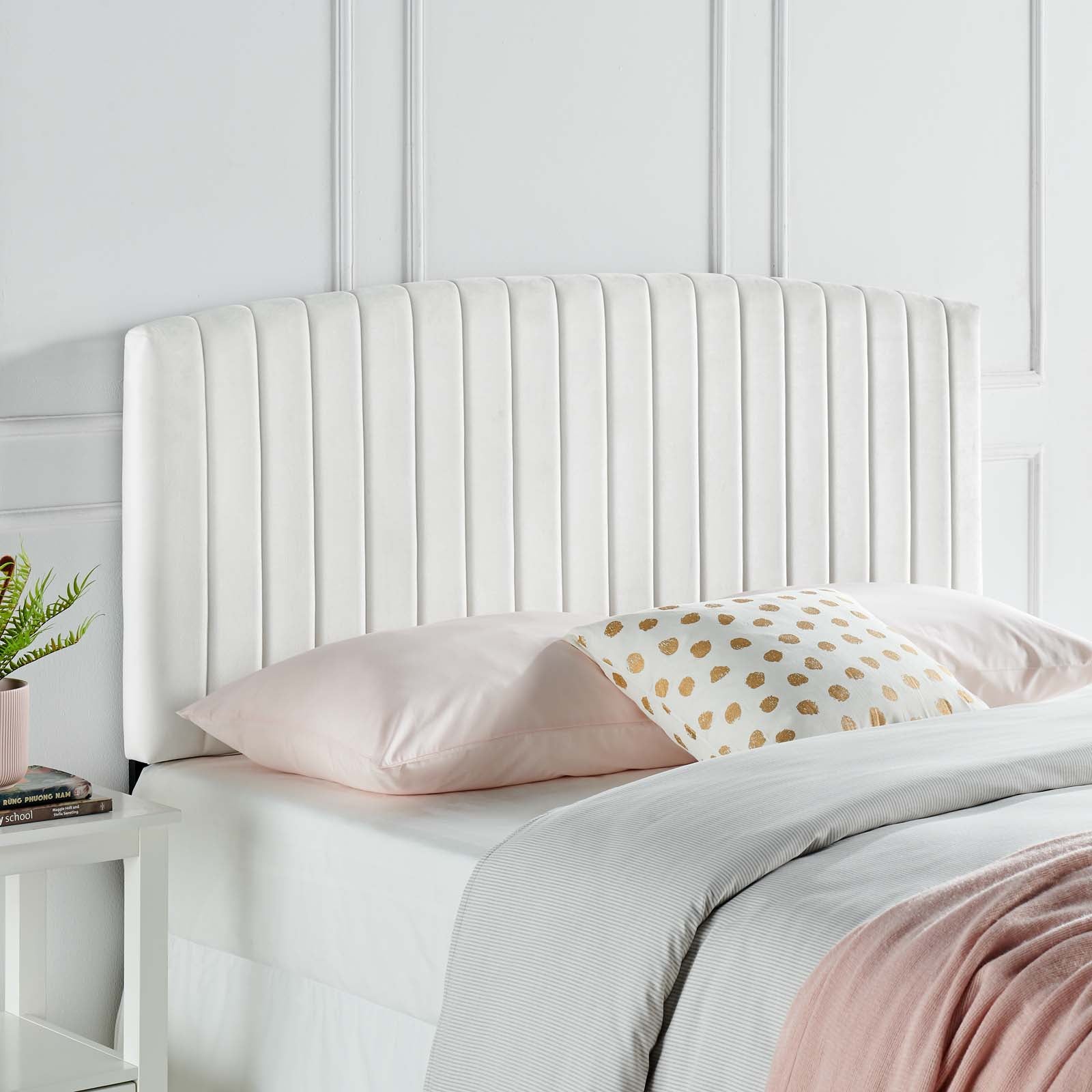Modway Headboards - Rebecca Performance Velvet King / California King Headboard White