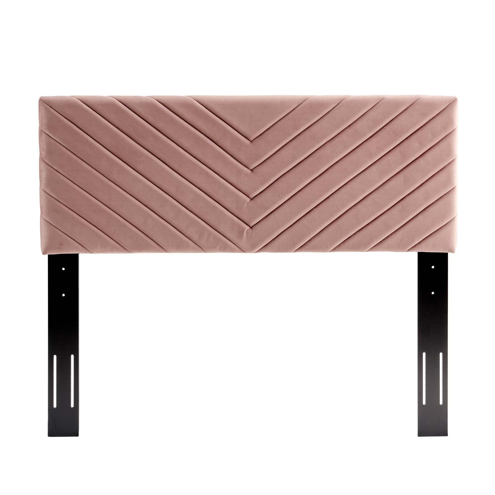 Modway Headboards - Alyson Angular Channel Tufted Twin Headboard Dusty Rose