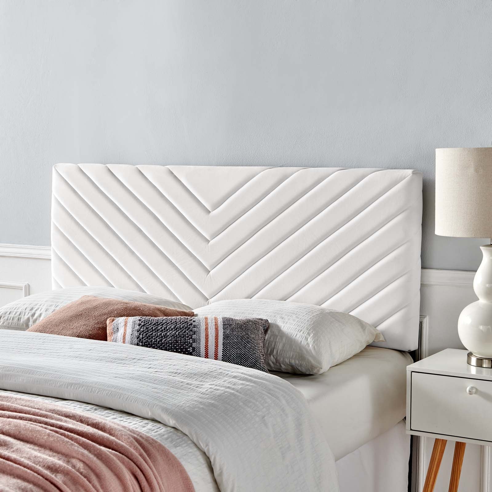Modway Headboards - Alyson Angular Channel Tufted Full / Queen Headboard White