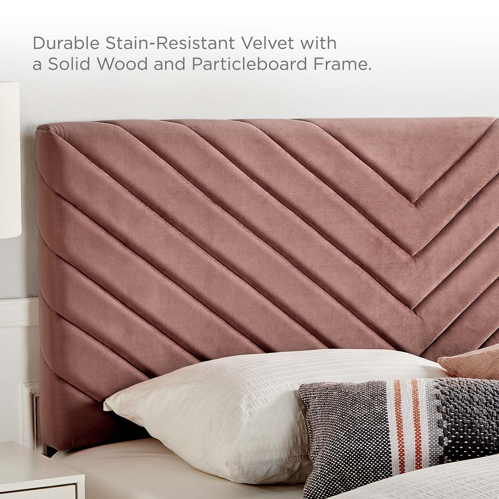 Modway Headboards - Alyson Angular Channel Tufted King / California King Headboard Dusty Rose