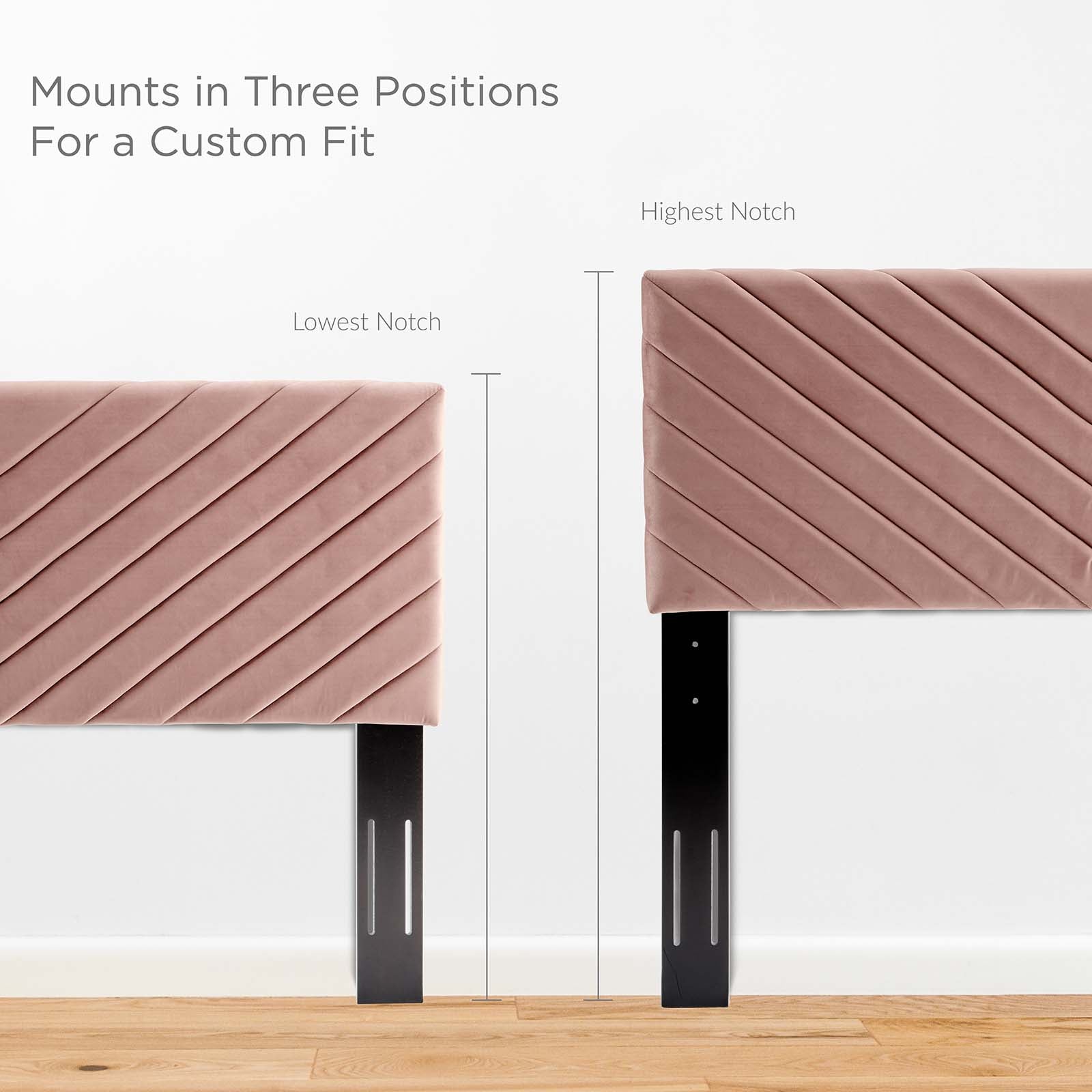 Modway Headboards - Alyson Angular Channel Tufted King / California King Headboard Dusty Rose