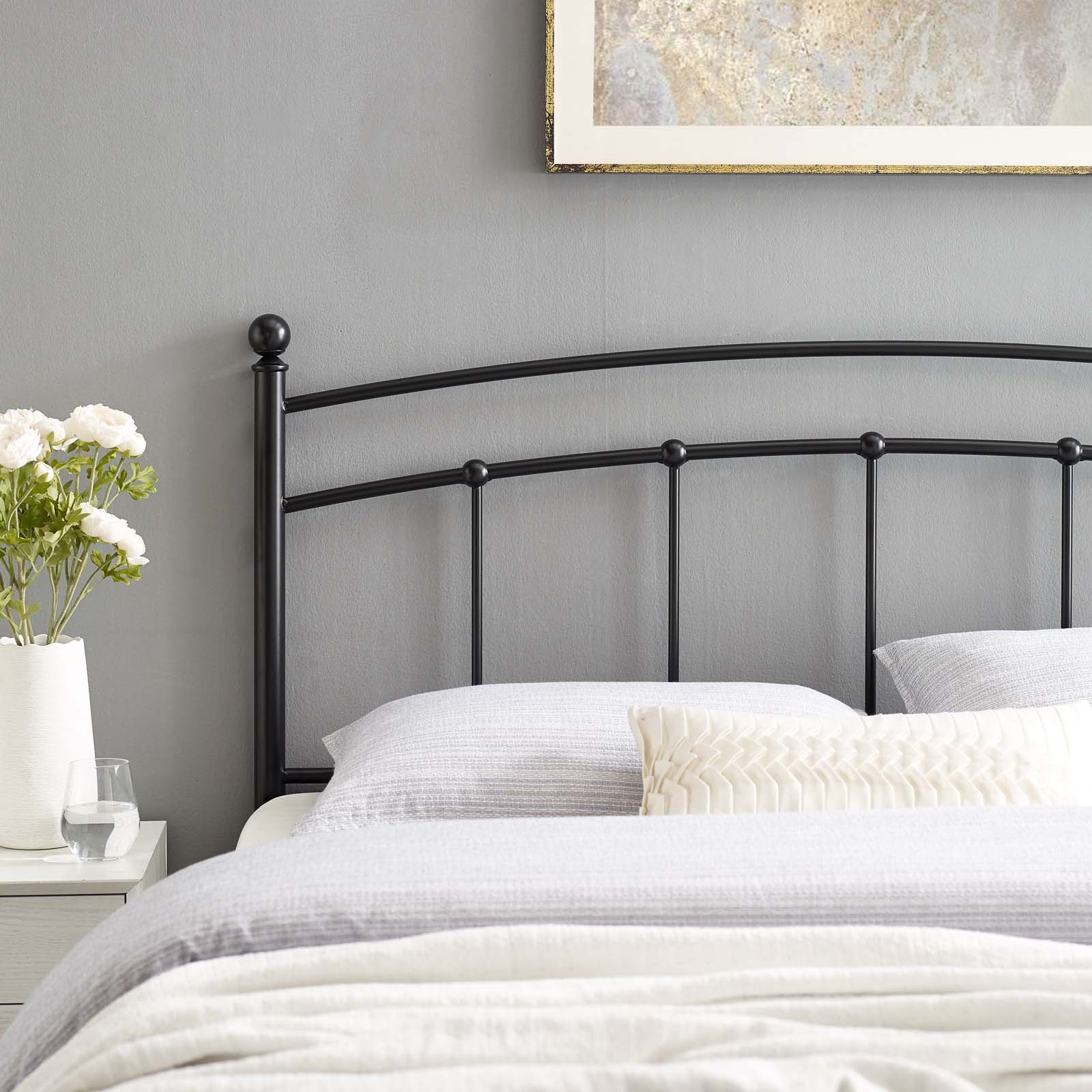 Modway Headboards - Abigail Queen Metal Headboard Black