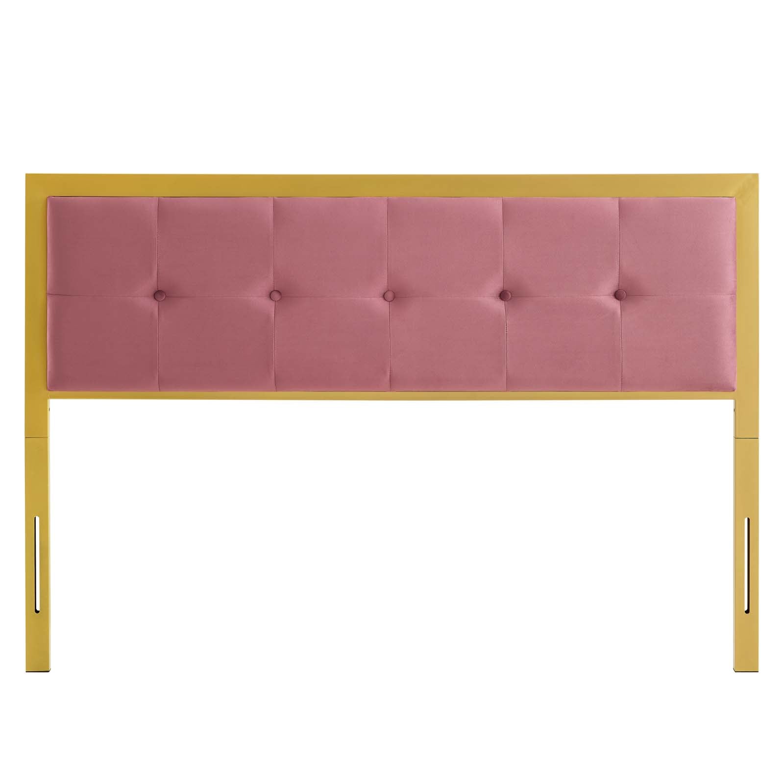 Modway Headboards - Teagan Tufted King Headboard Gold Dusty Rose