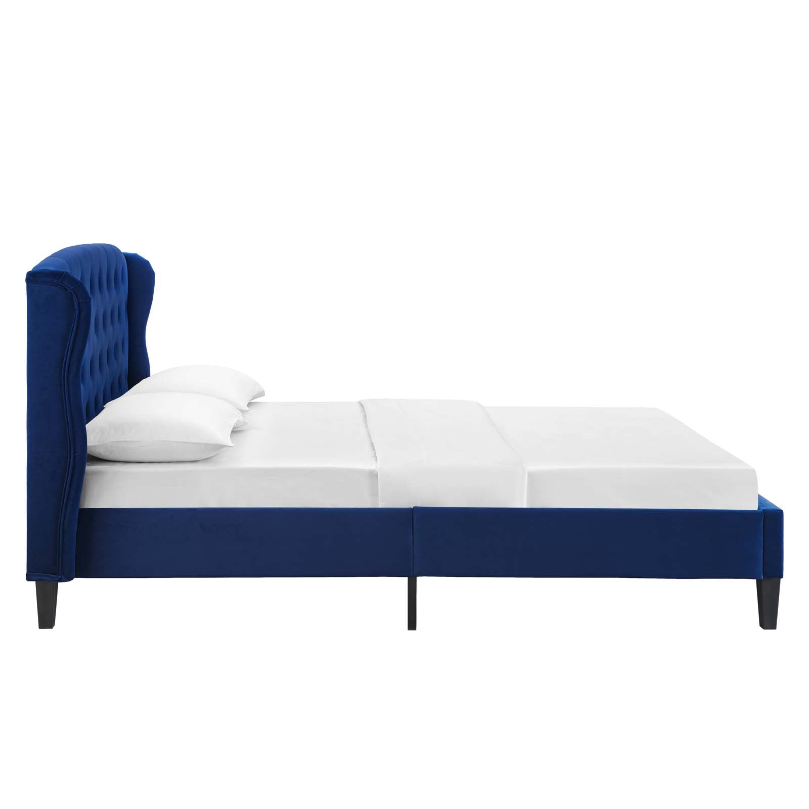 Modway Beds - Penelope Velvet Queen Bed Navy