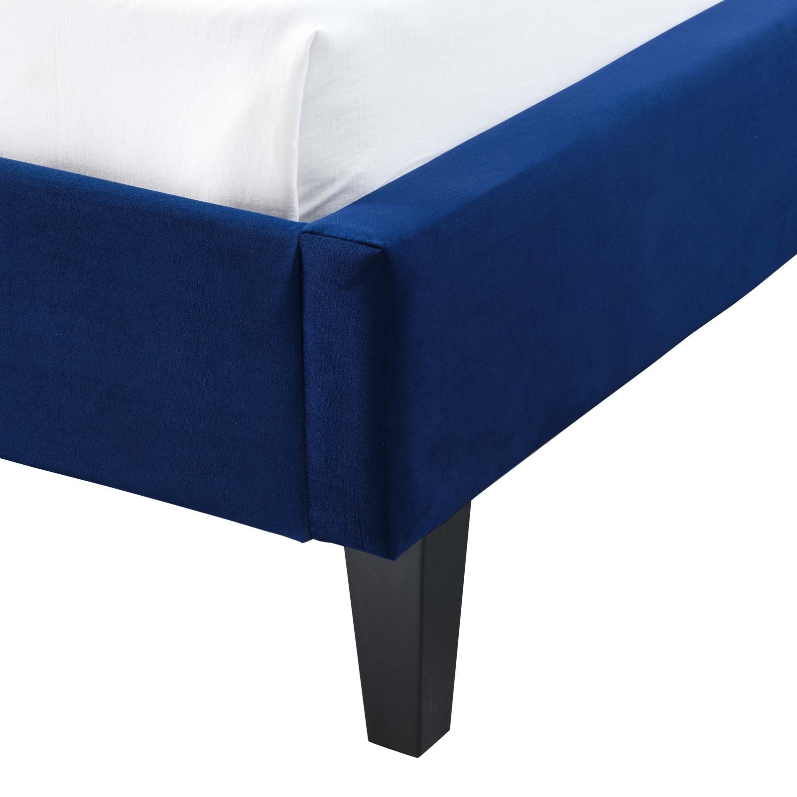 Modway Beds - Penelope Velvet Queen Bed Navy