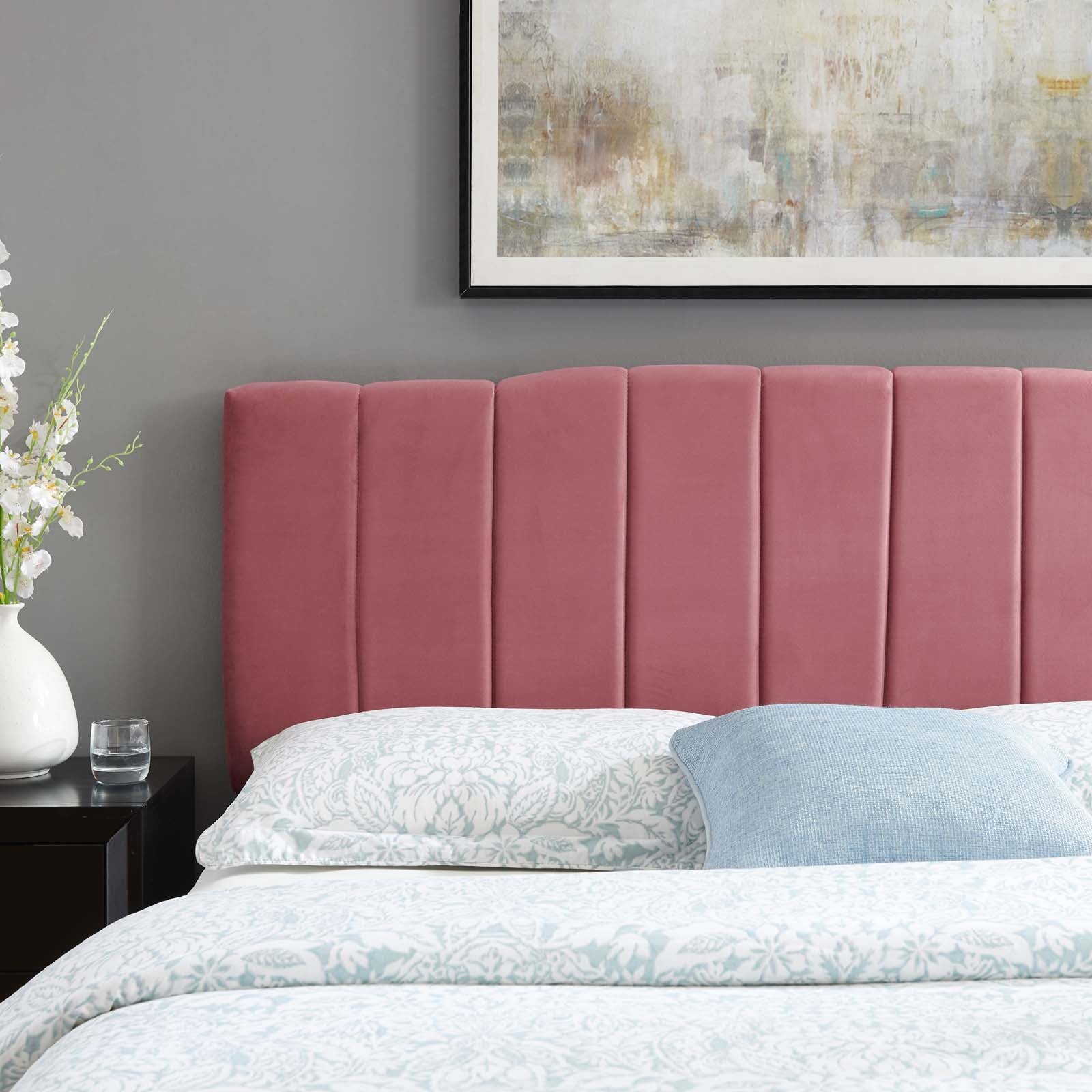 Modway Headboards - Camilla Channel Tufted King/California King Headboard Dusty Rose