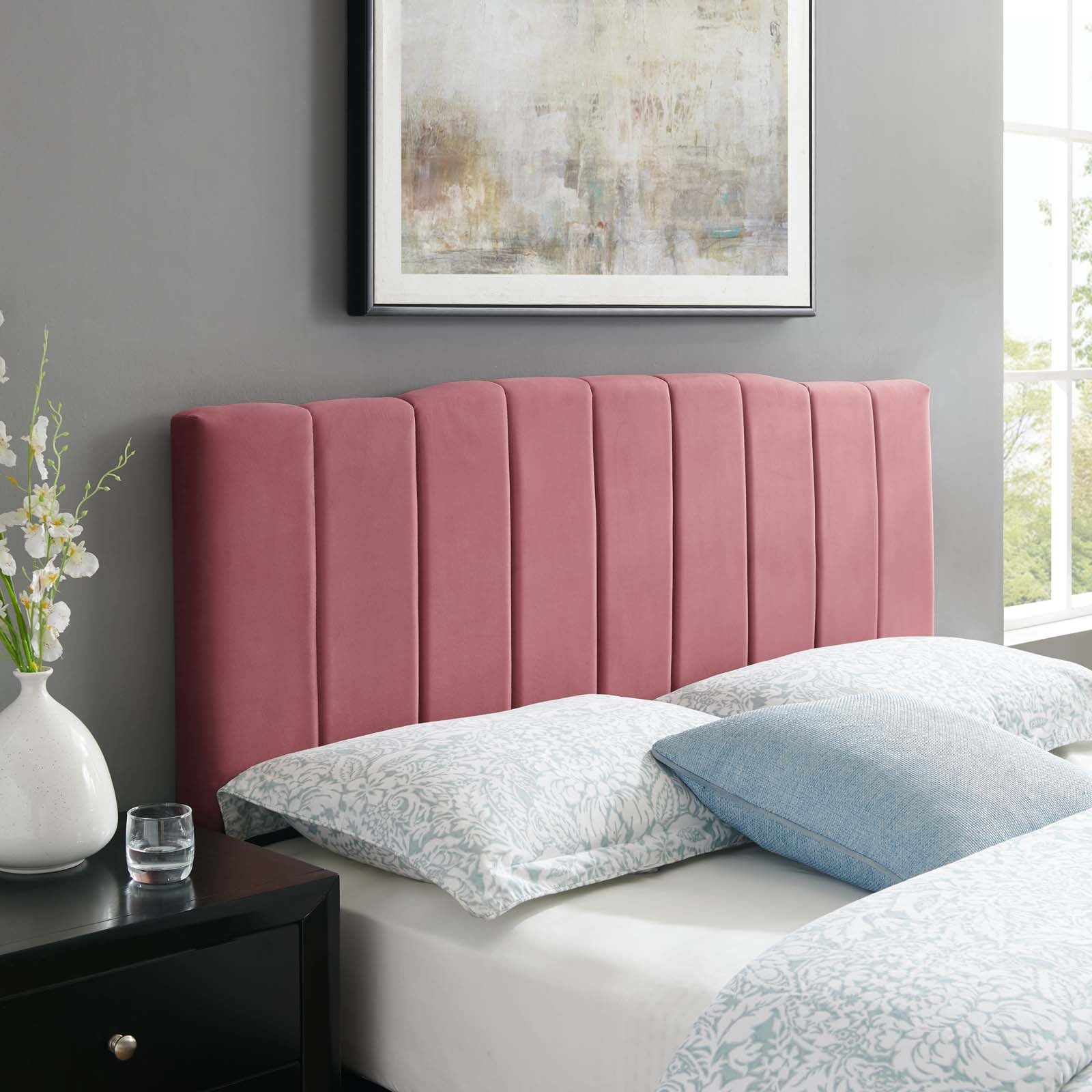 Modway Headboards - Camilla Channel Tufted King/California King Headboard Dusty Rose