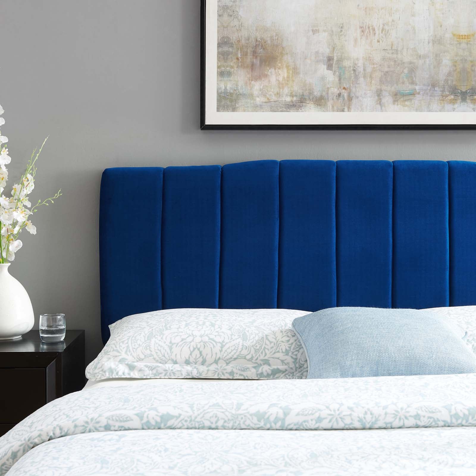 Modway Headboards - Camilla Channel Tufted King/California King Headboard Navy