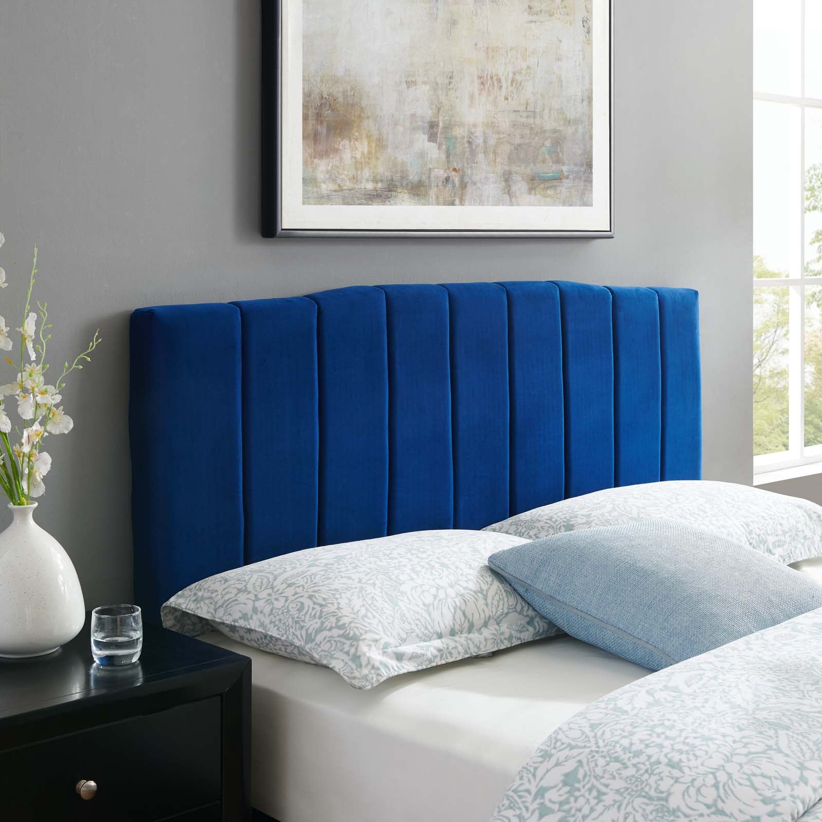 Modway Headboards - Camilla Channel Tufted King/California King Headboard Navy
