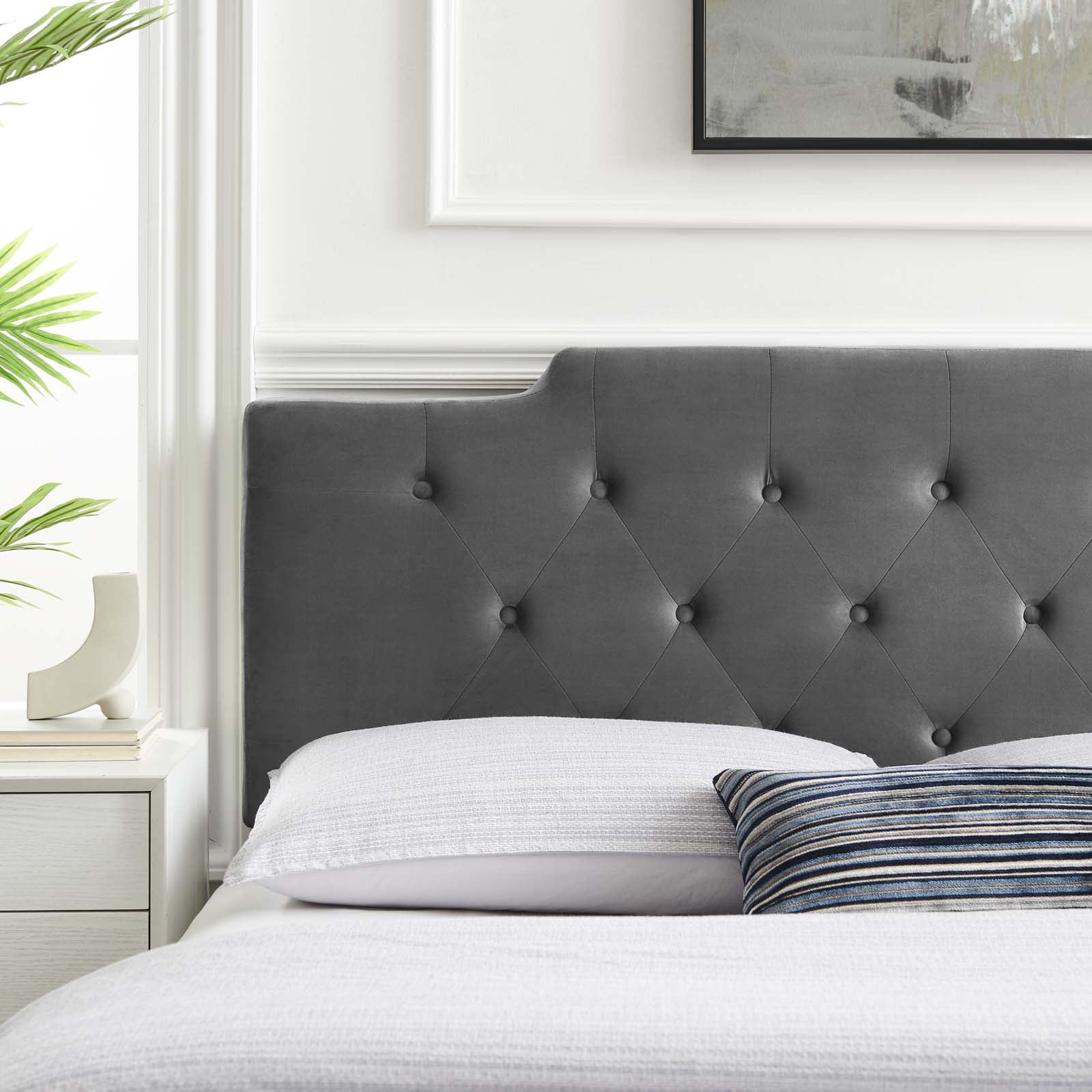 Modway Headboards - Juliet Tufted Twin Headboard Charcoal