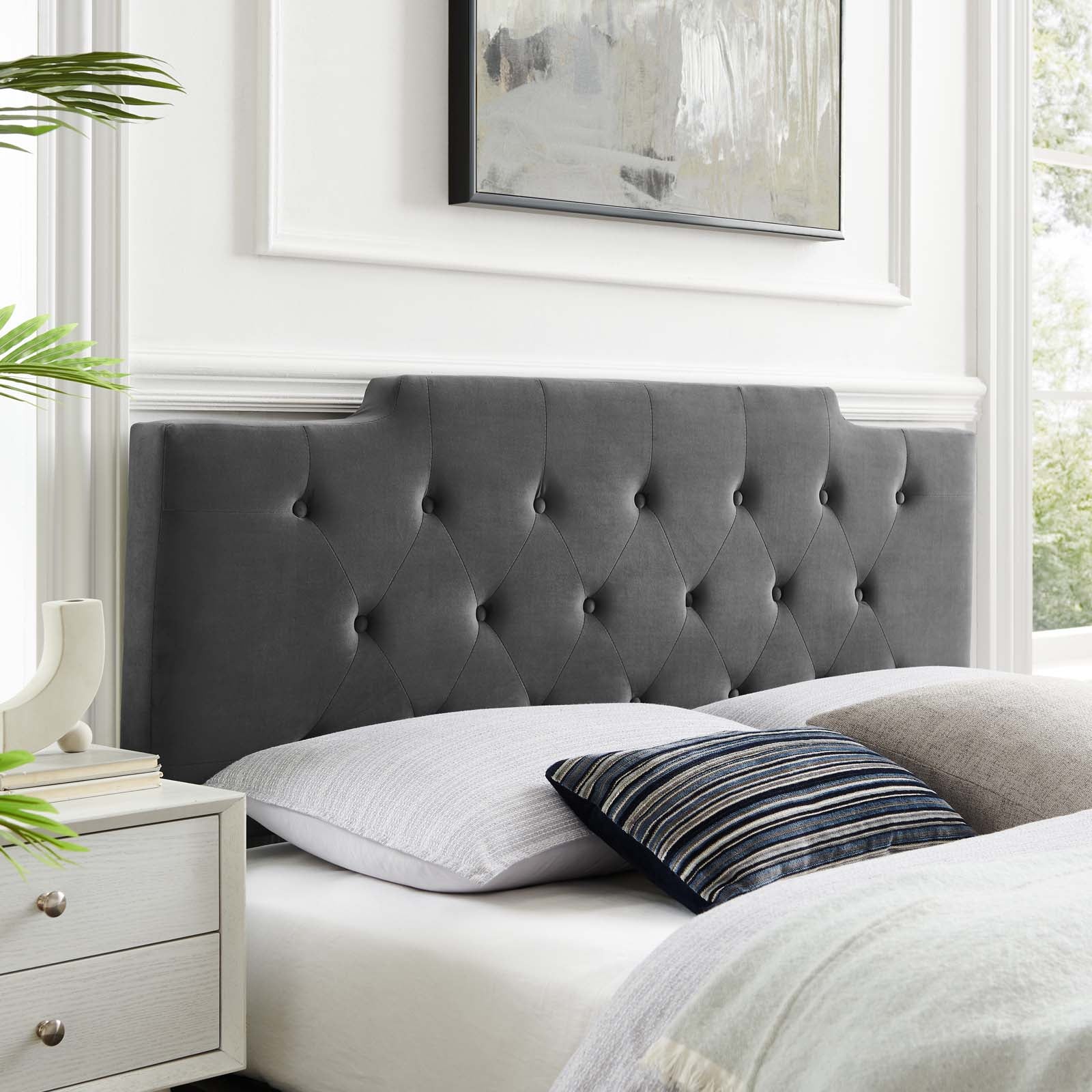 Modway Headboards - Juliet Tufted Twin Headboard Charcoal