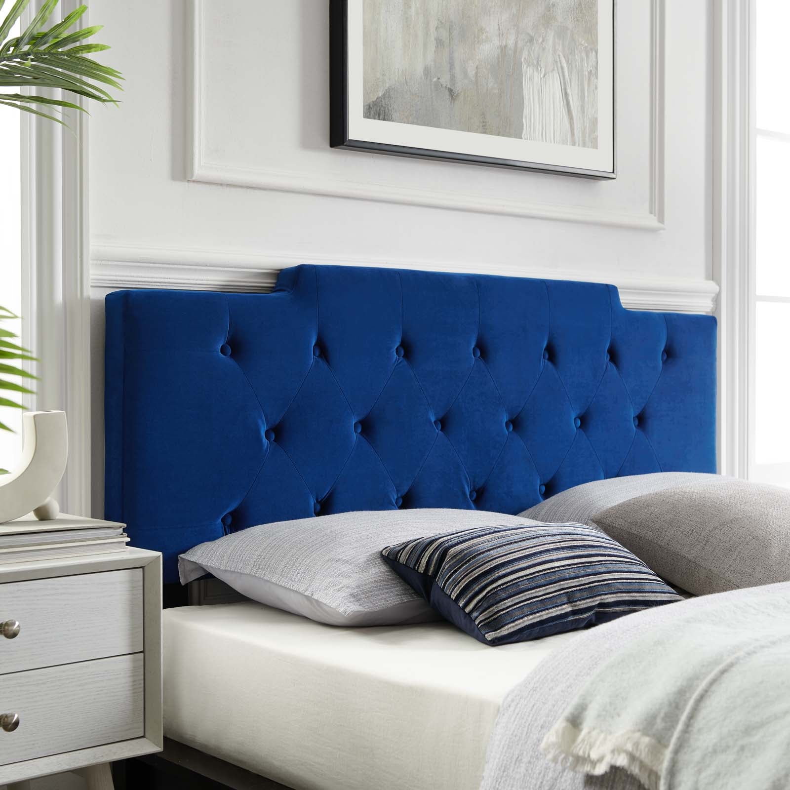 Modway Headboards - Juliet Tufted King/California King Headboard Navy