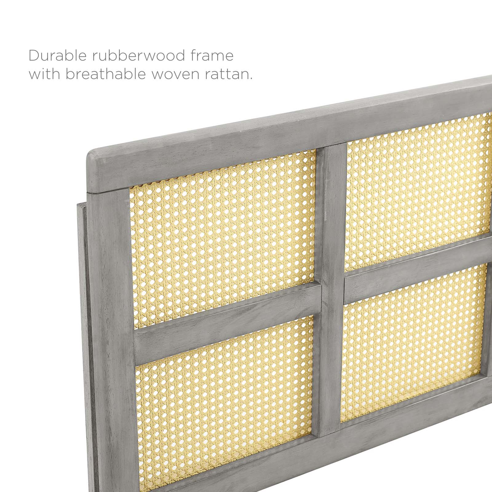Modway Headboards - Luana Cane Full Headboard Gray