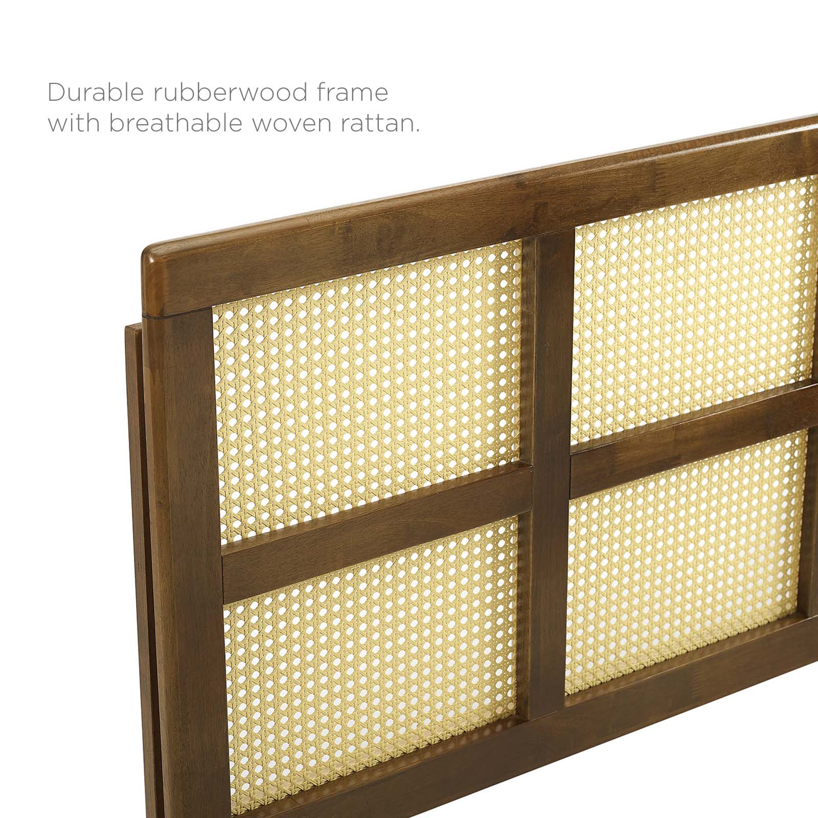 Modway Headboards - Luana Cane Full Headboard Walnut