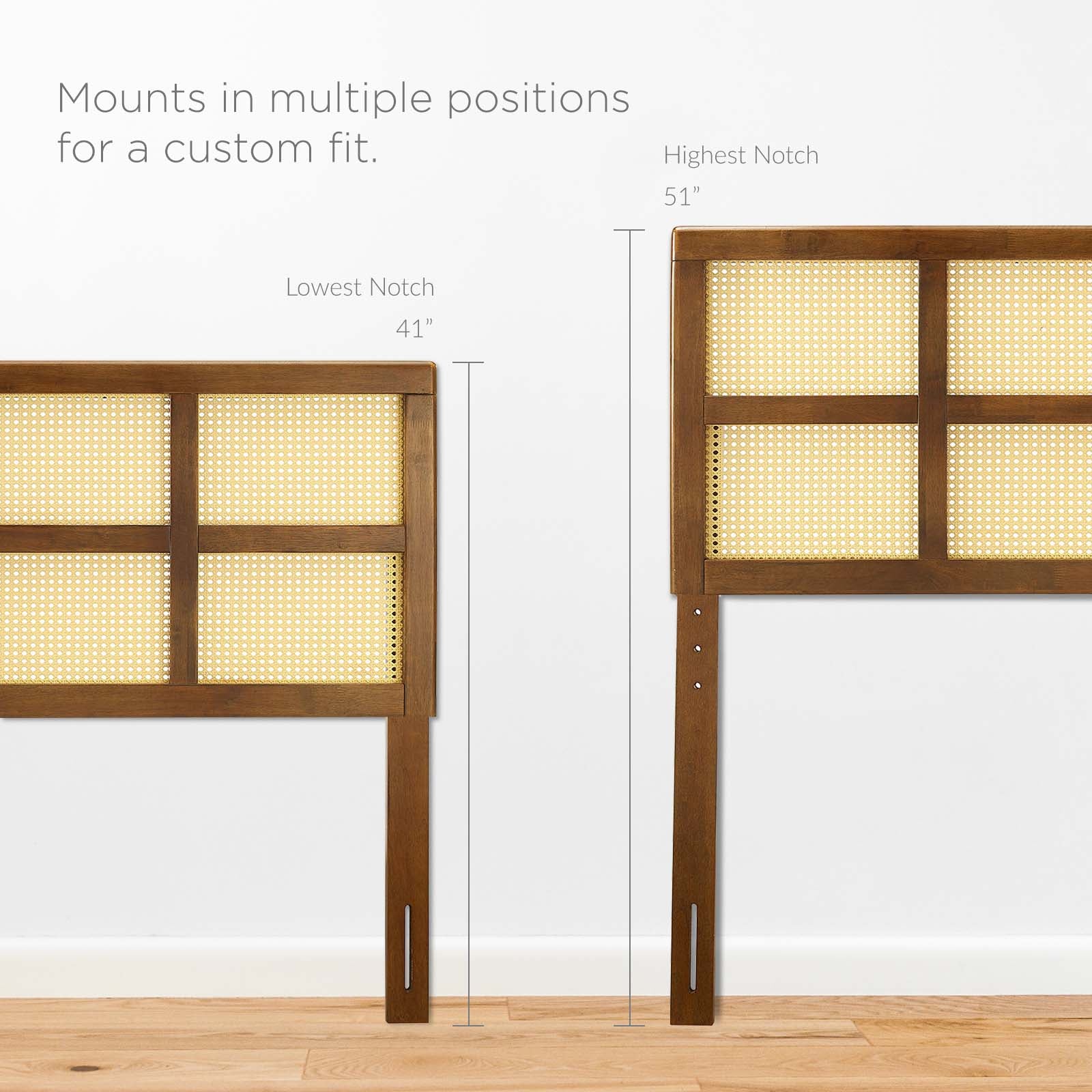 Modway Headboards - Luana Cane Full Headboard Walnut