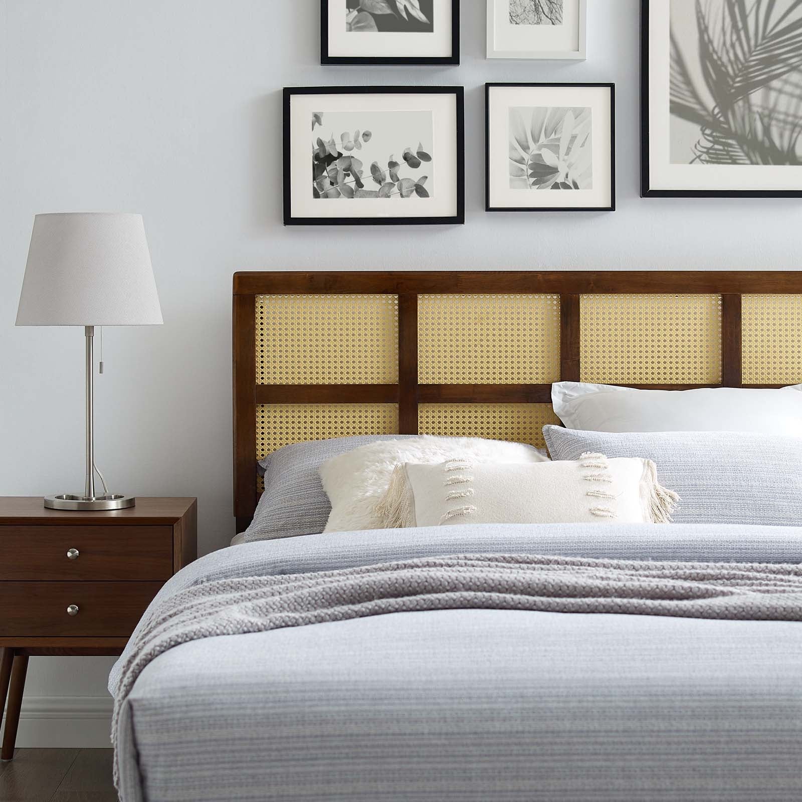 Modway Headboards - Luana Cane Full Headboard Walnut