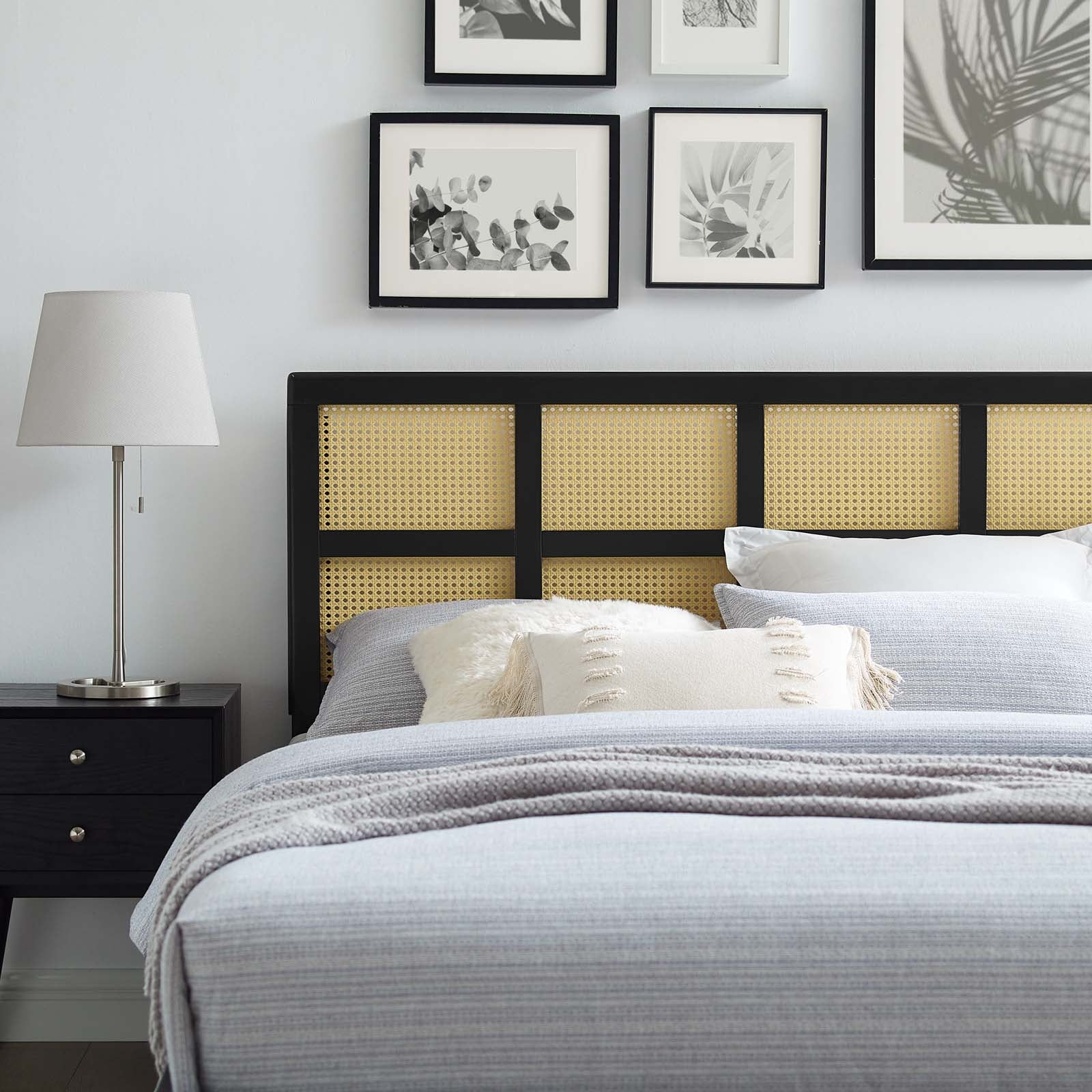 Modway Headboards - Luana Cane King Headboard Black