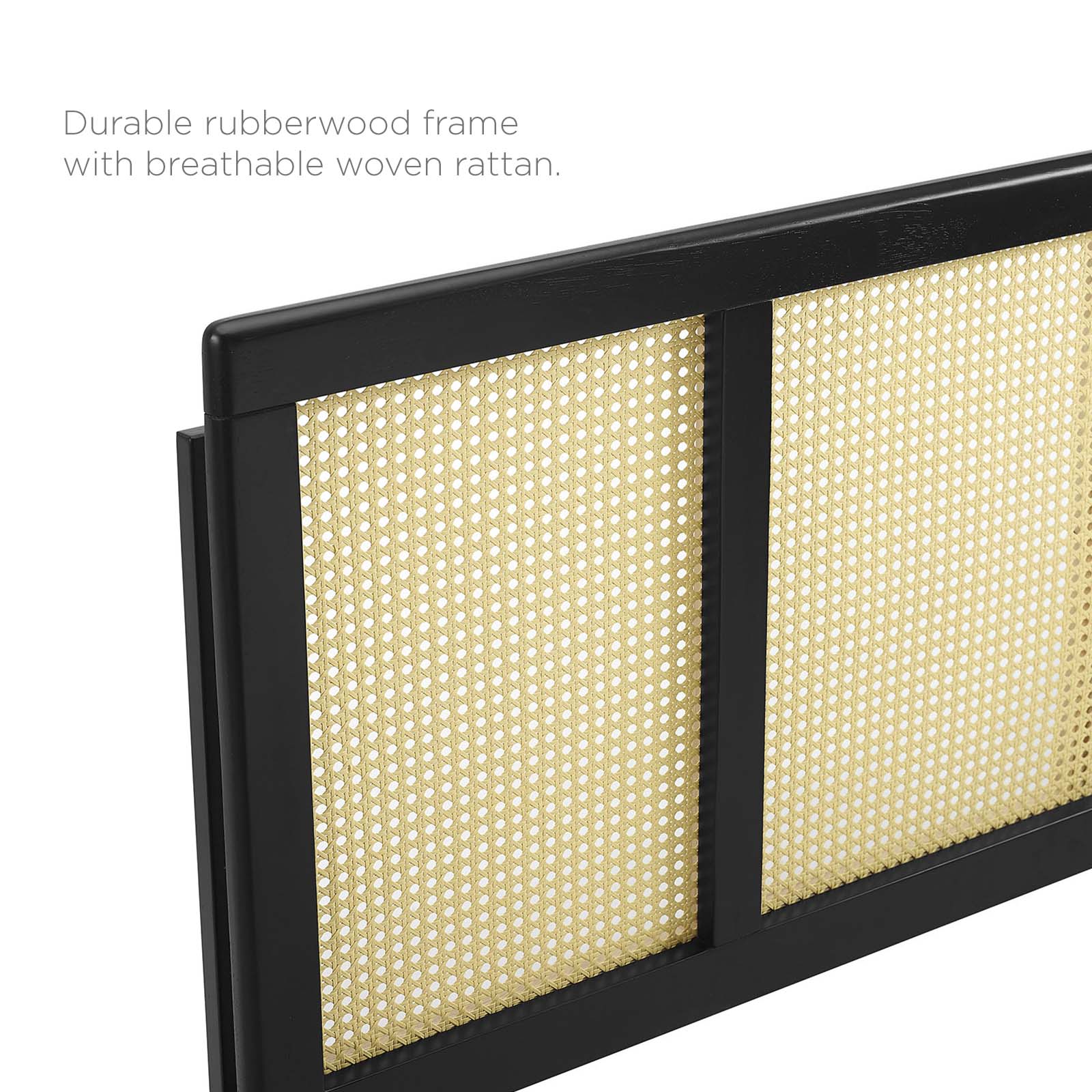 Modway Headboards - Delmare Cane Full Headboard Black
