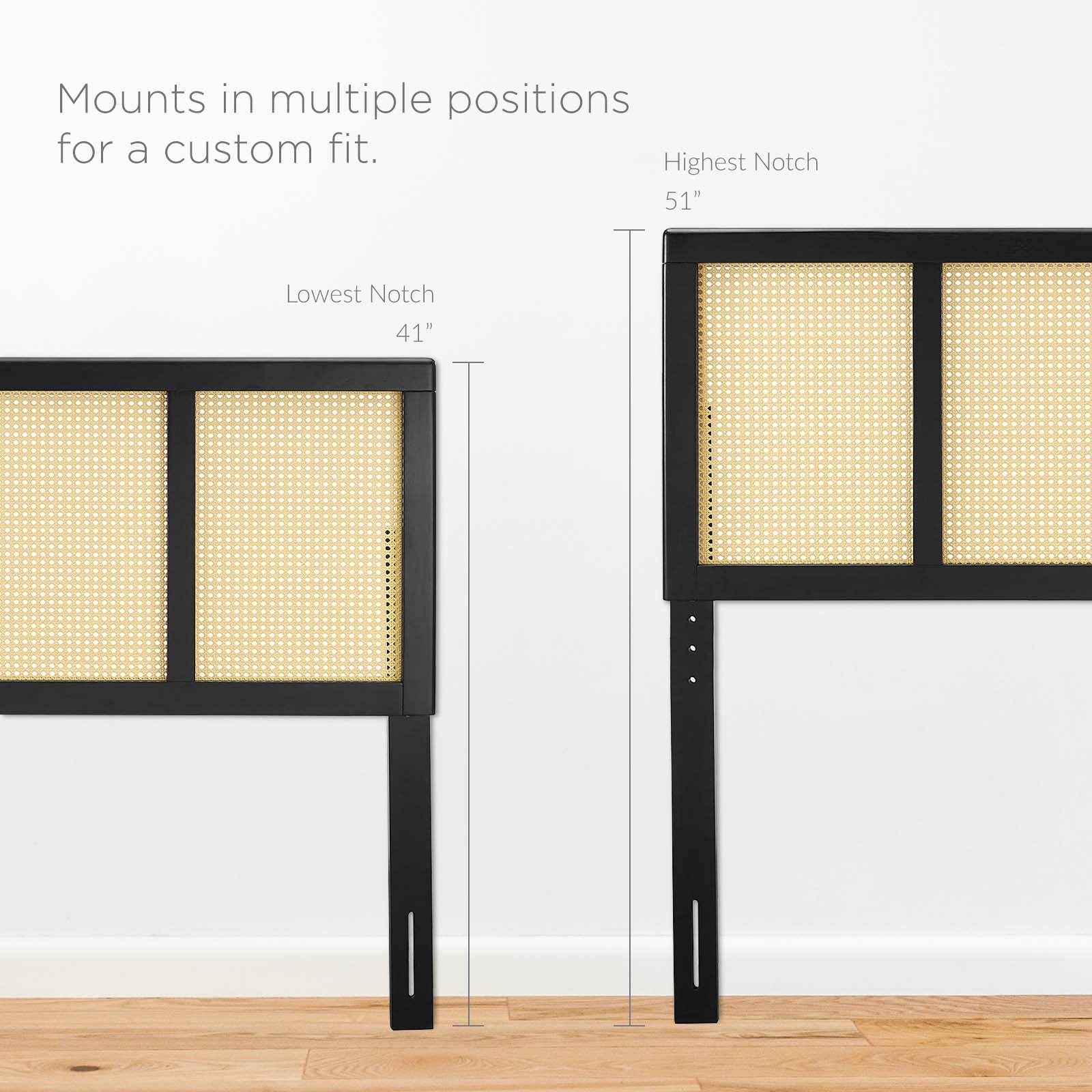 Modway Headboards - Delmare Cane Full Headboard Black