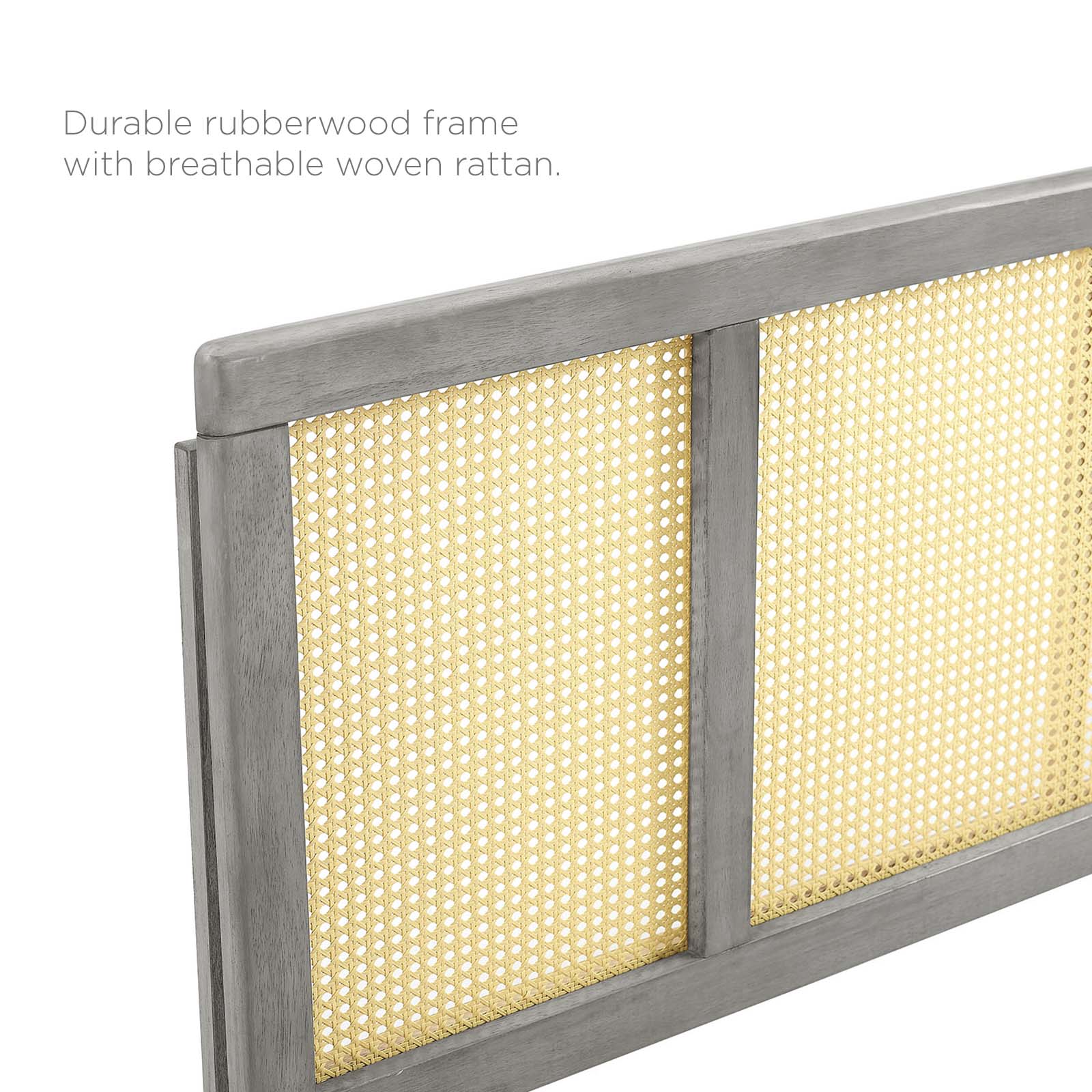 Modway Headboards - Delmare Cane Full Headboard Gray