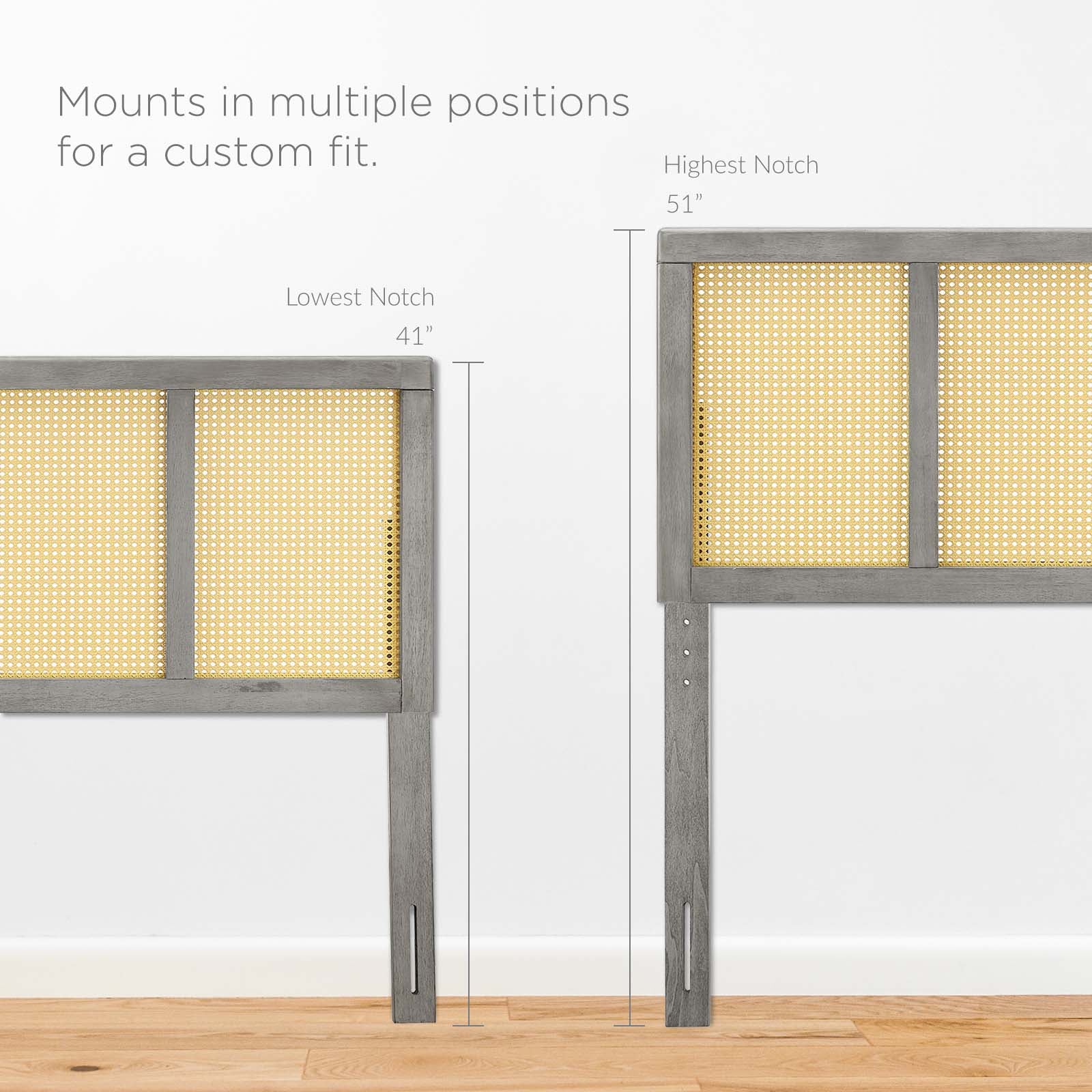 Modway Headboards - Delmare Cane Full Headboard Gray