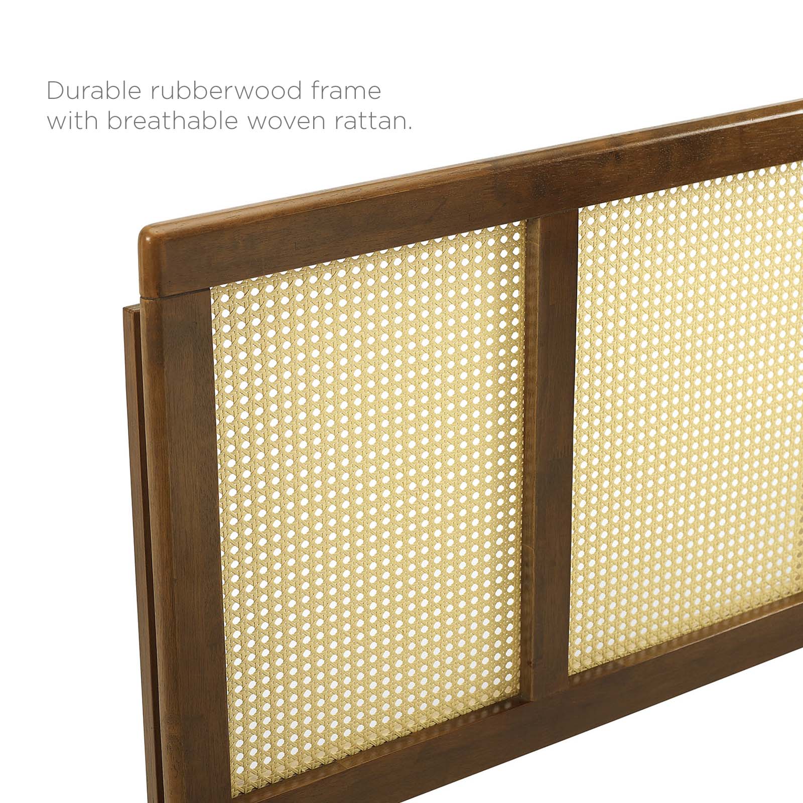 Modway Headboards - Delmare Cane Full Headboard Walnut