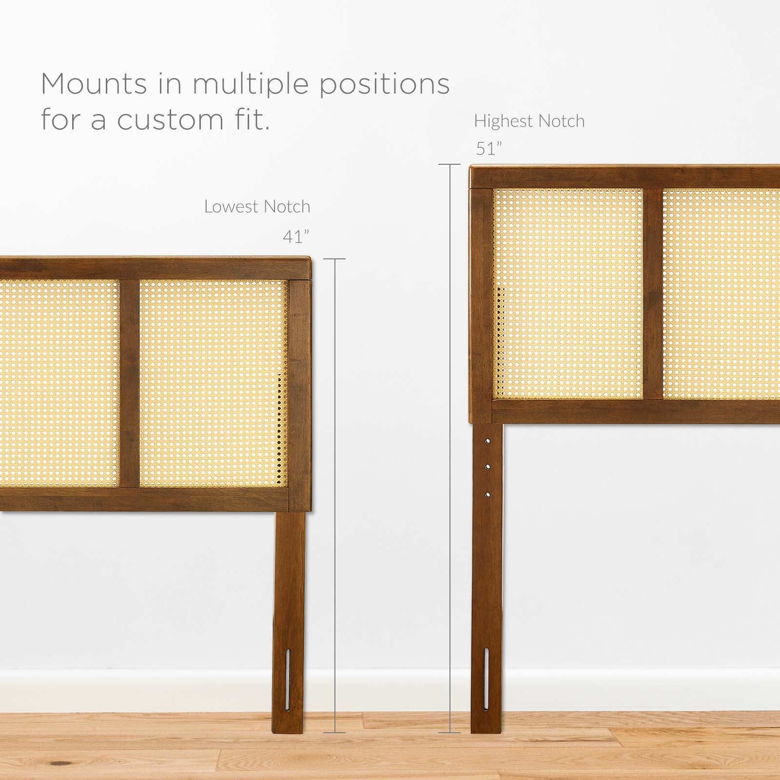Modway Headboards - Delmare Cane Full Headboard Walnut
