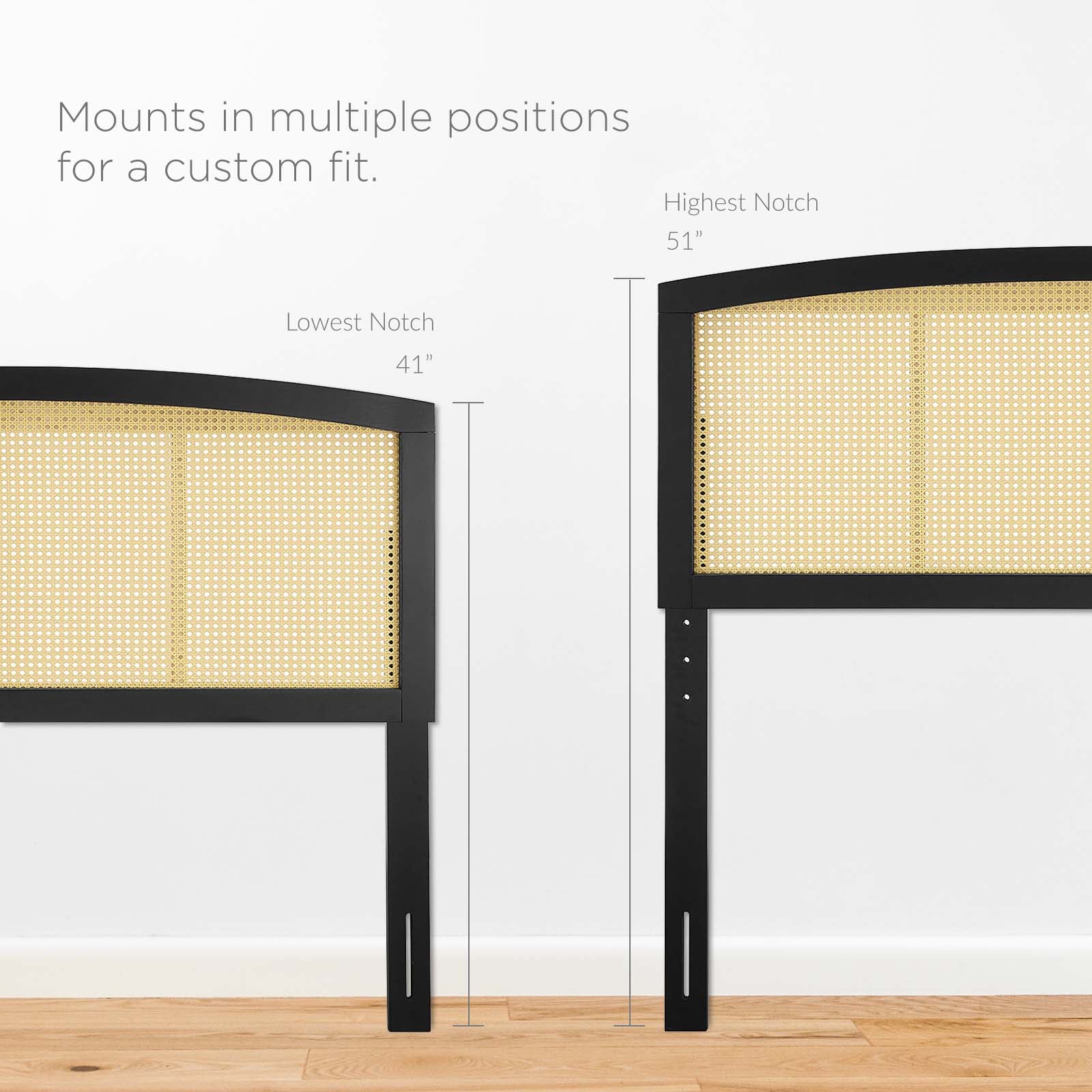 Modway Headboards - Halcyon Cane Full Headboard Black