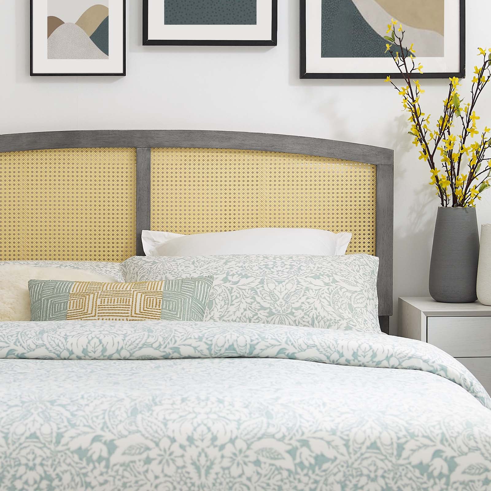 Modway Headboards - Halcyon Cane Queen Headboard Gray