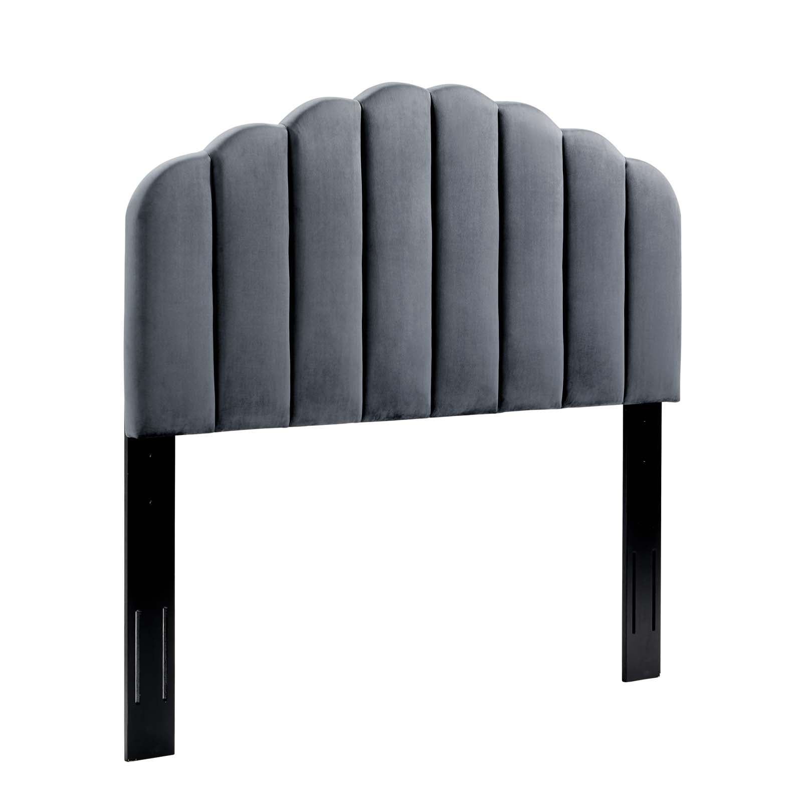 Modway Headboards - Veronique-Twin-Performance-Velvet-Headboard-Charcoal